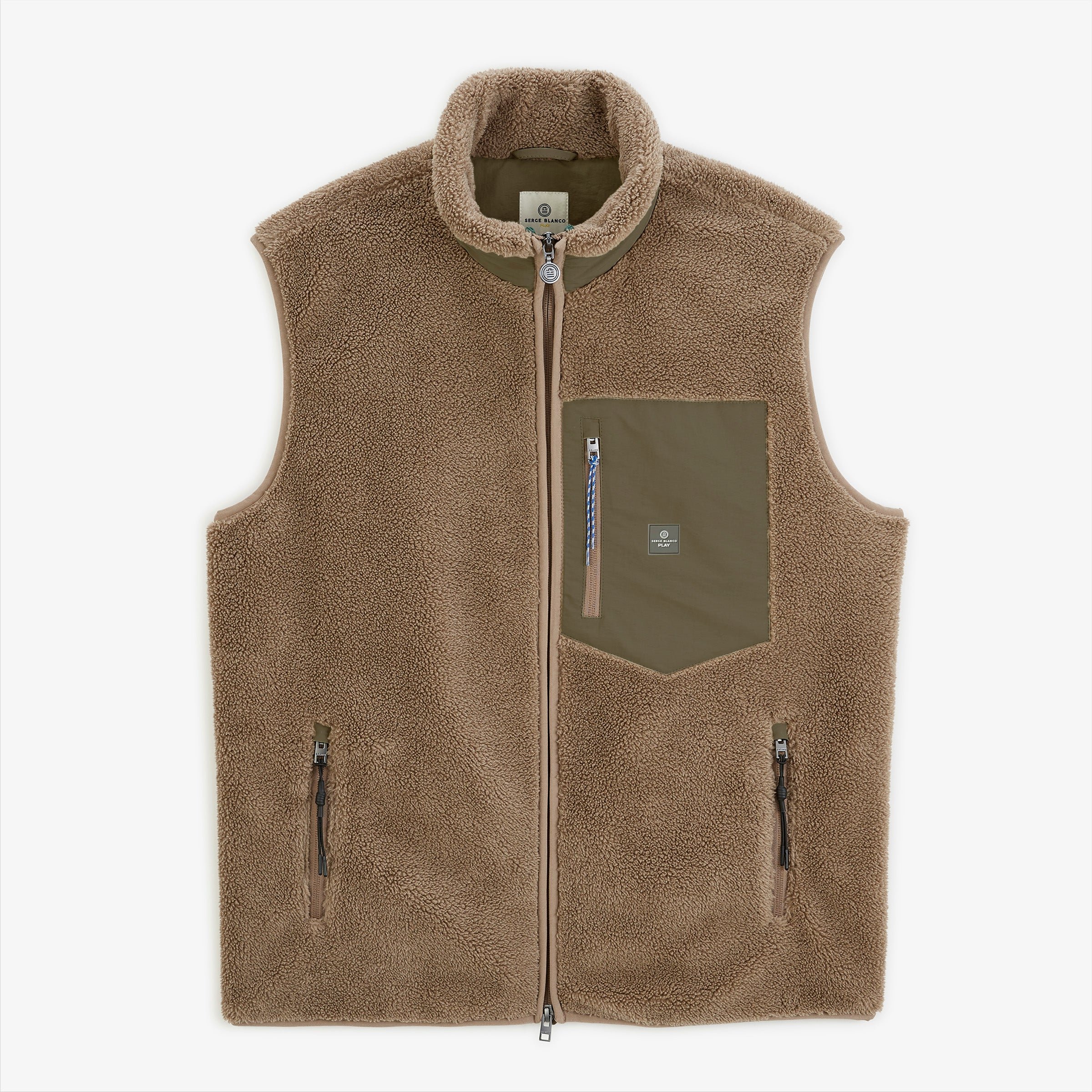 Sleeveless sherpa fleece gilet SERGE BLANCO Brown