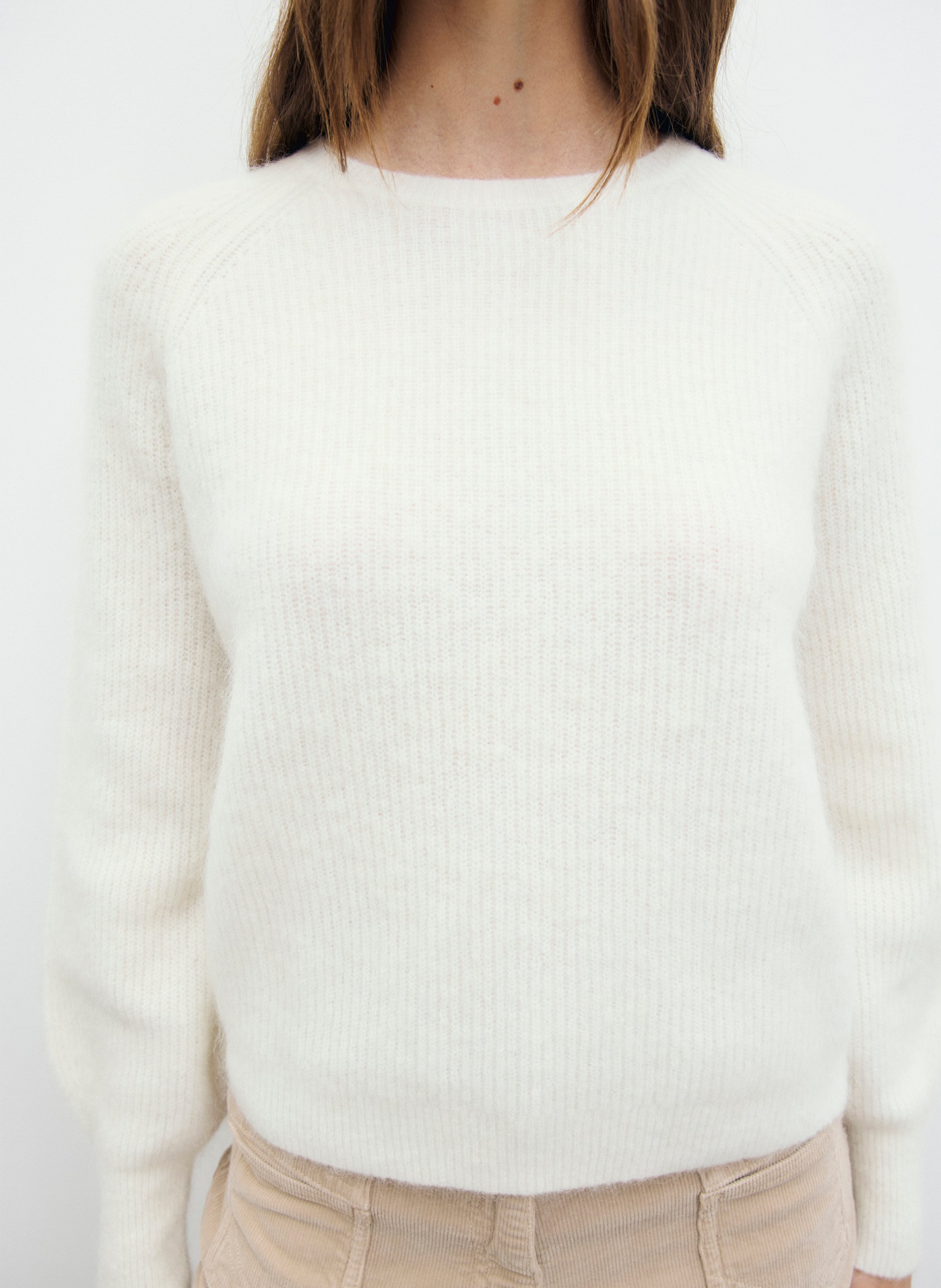 Pull droit col rond en laine mélangée GERARD DAREL Beige