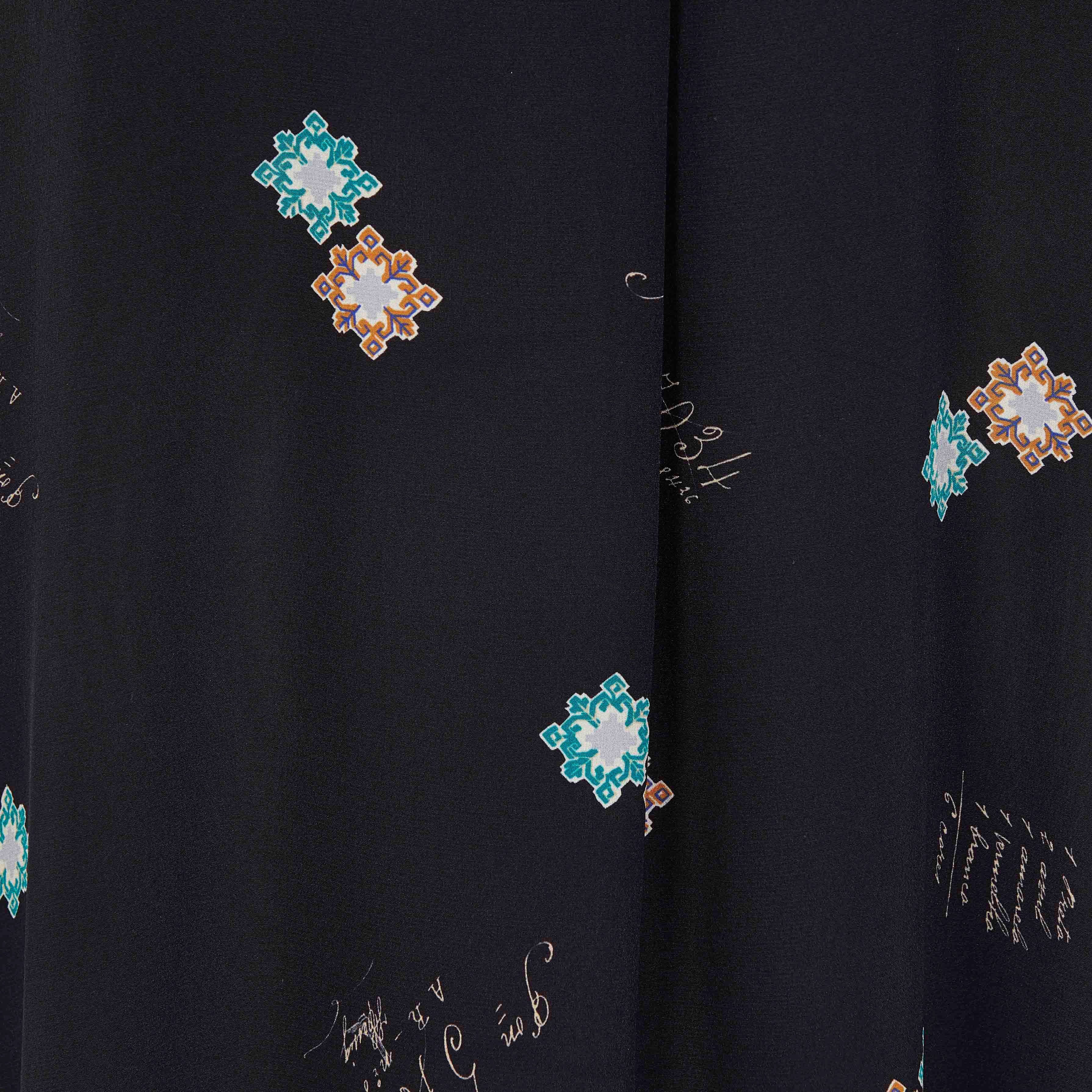 Printed silk shirt dress  ATTIC AND BARN Black