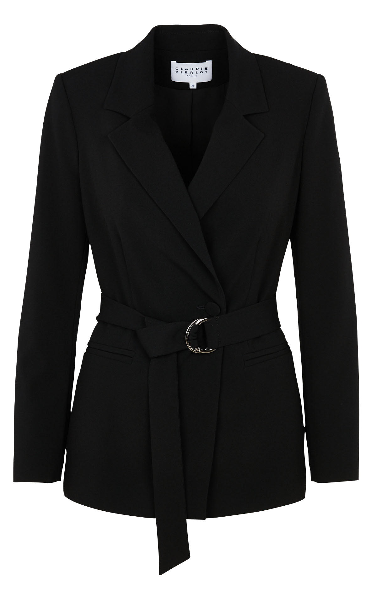 Fitted long-sleeved tailored jacket CLAUDIE PIERLOT Black
