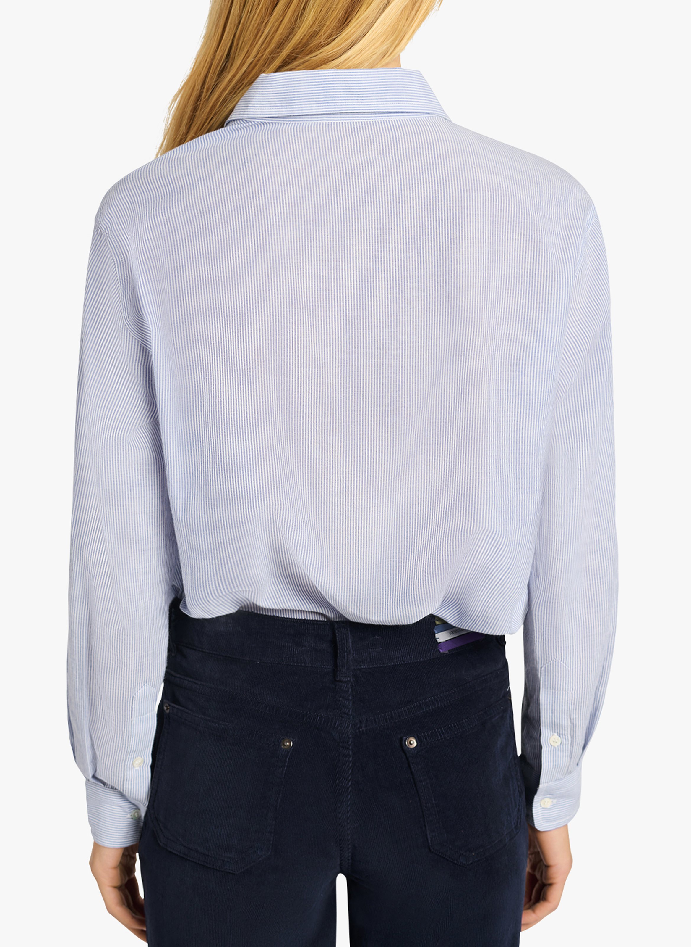 Chemise col classique à rayures en coton VANESSA BRUNO Bleu