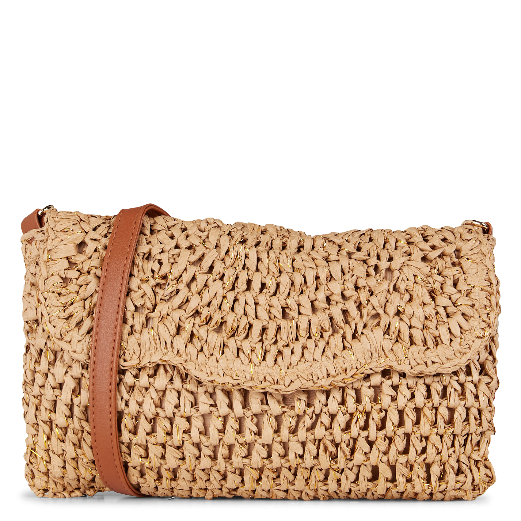 Umhängetasche aus Stroh PIECES Grun