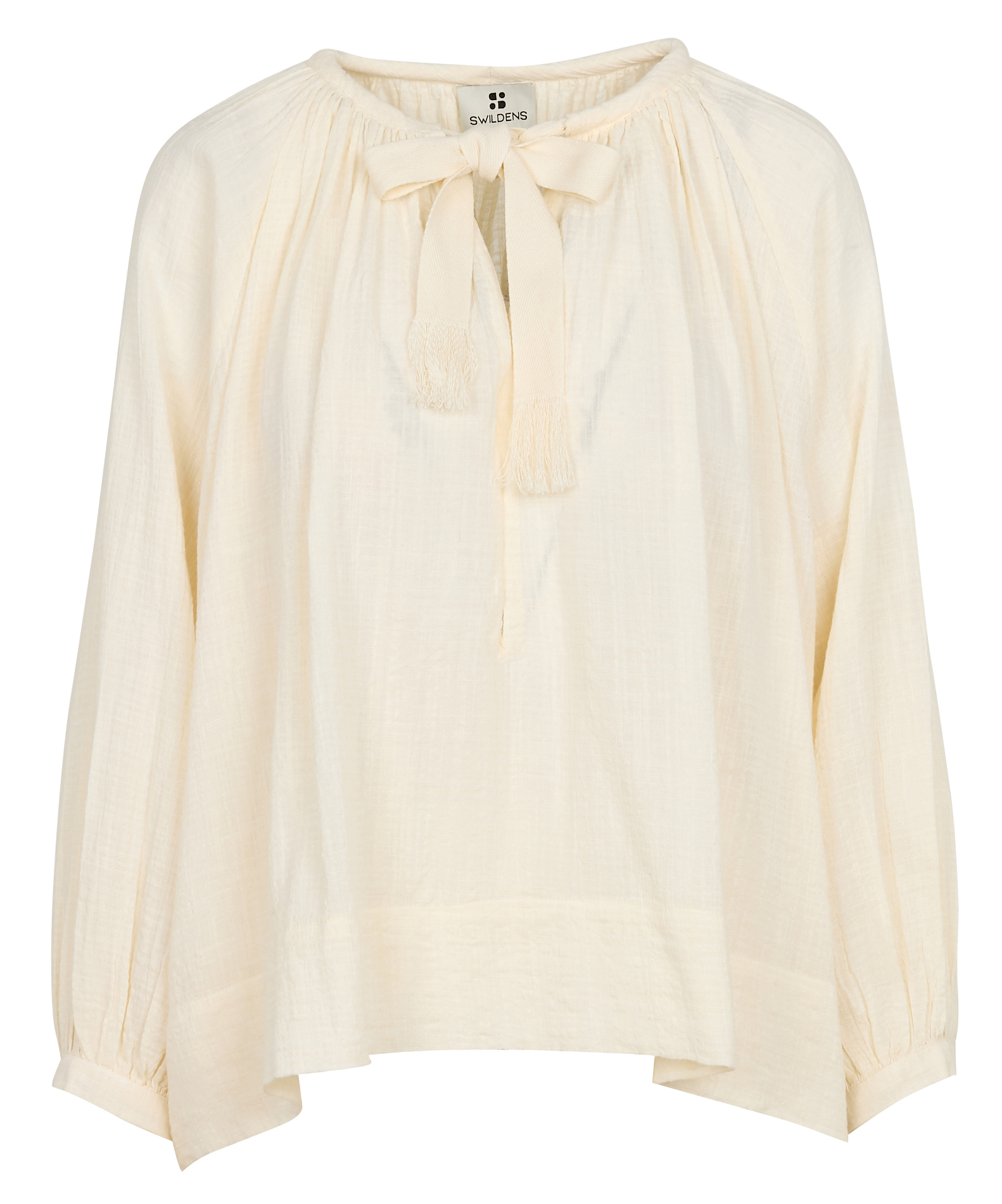 Loose-fit textured blouse SWILDENS White