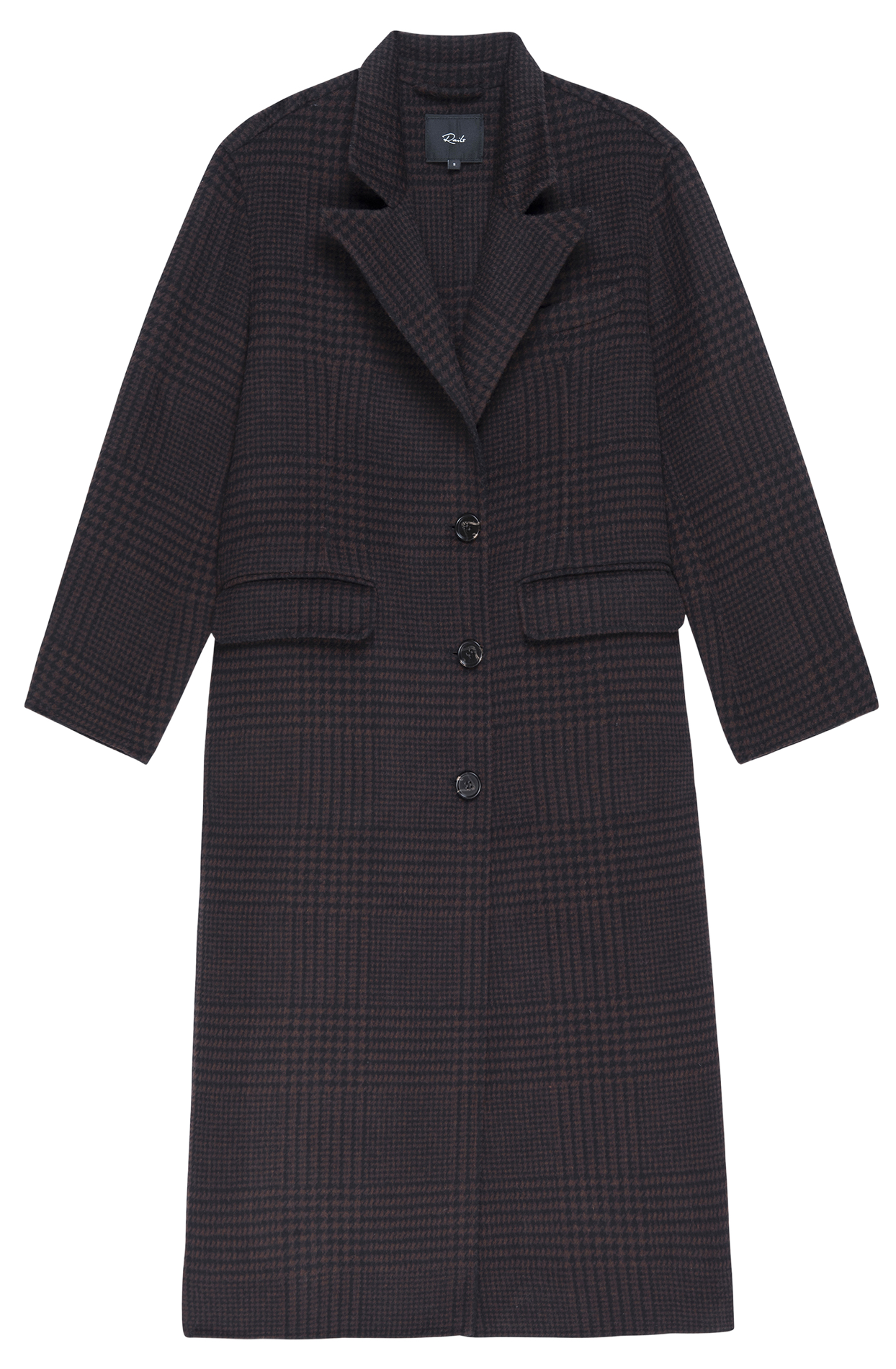 Manteau col tailleur en laine mélangée RAILS Marron