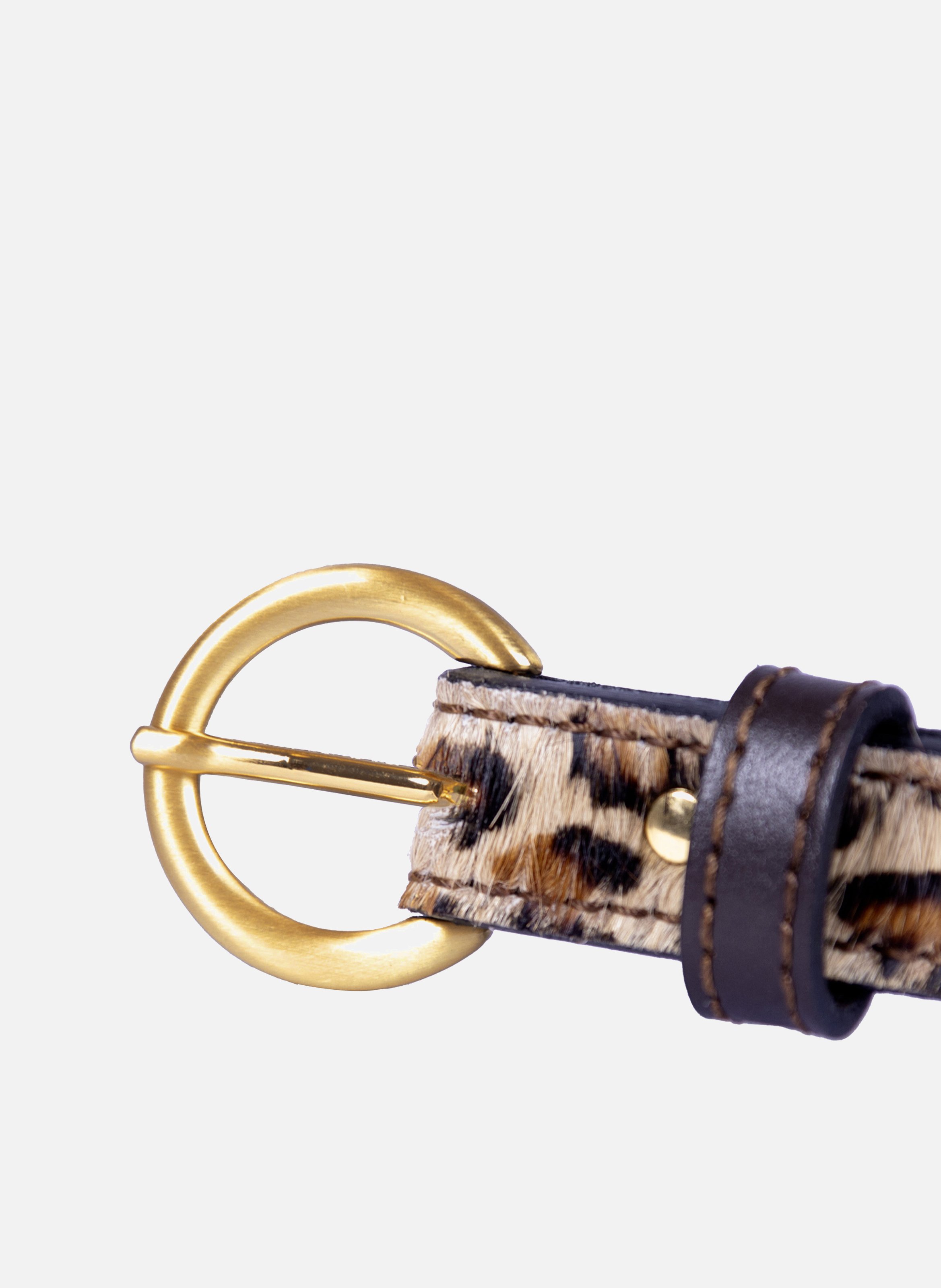 Belt with gold buckle and printed leather JULES & JENN Multicolored