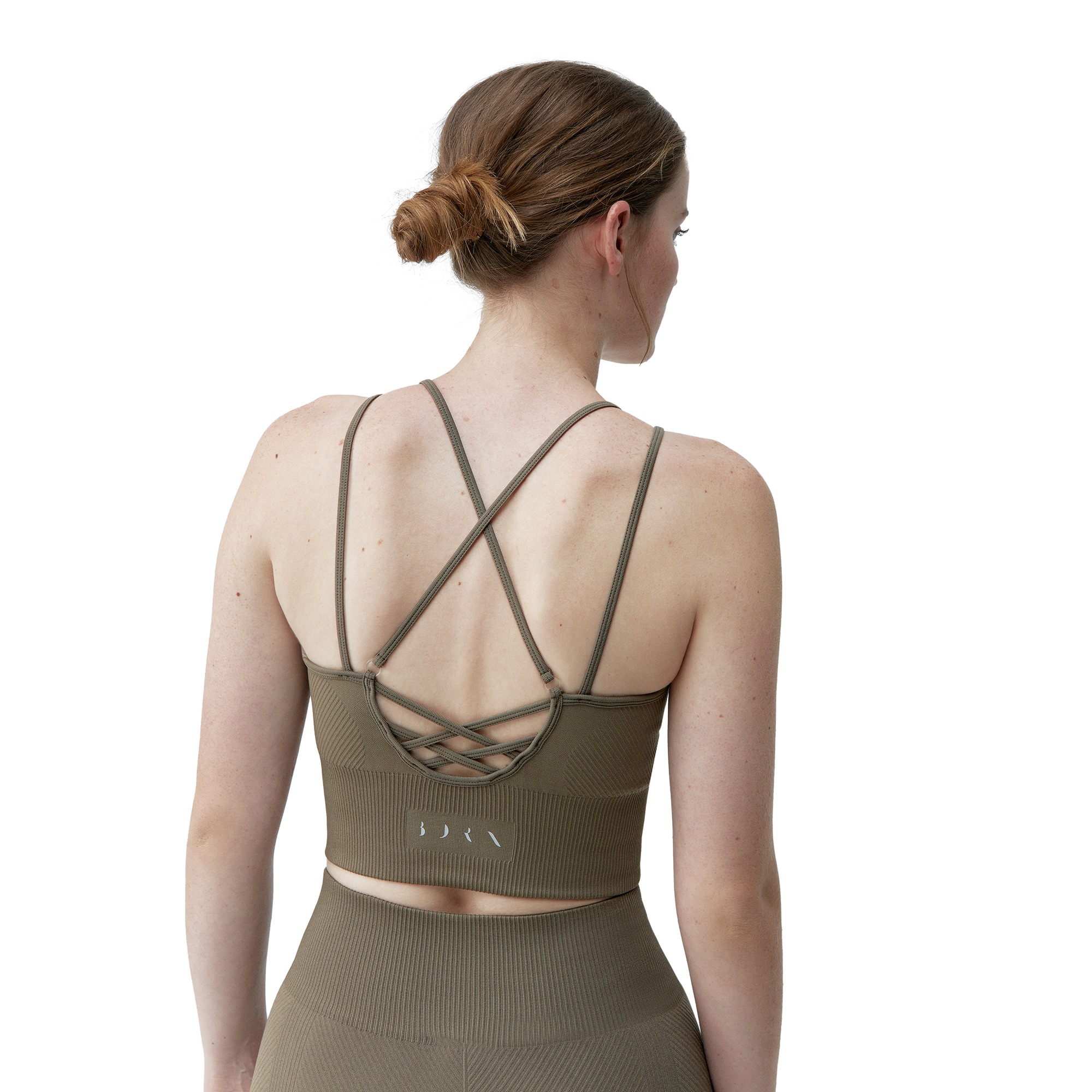 Seamless sports bra with removable padding BORN LIVING YOGA Brown