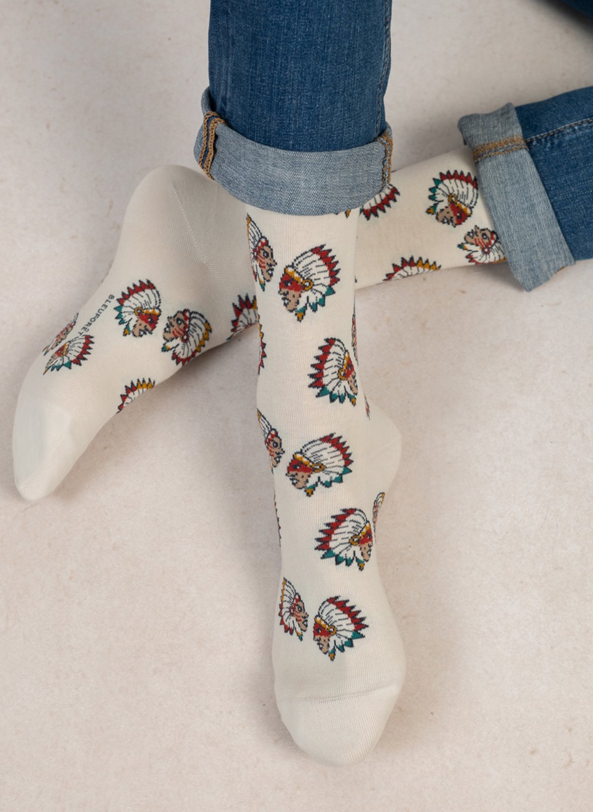 Printed cotton-blend socks BLEUFORET White