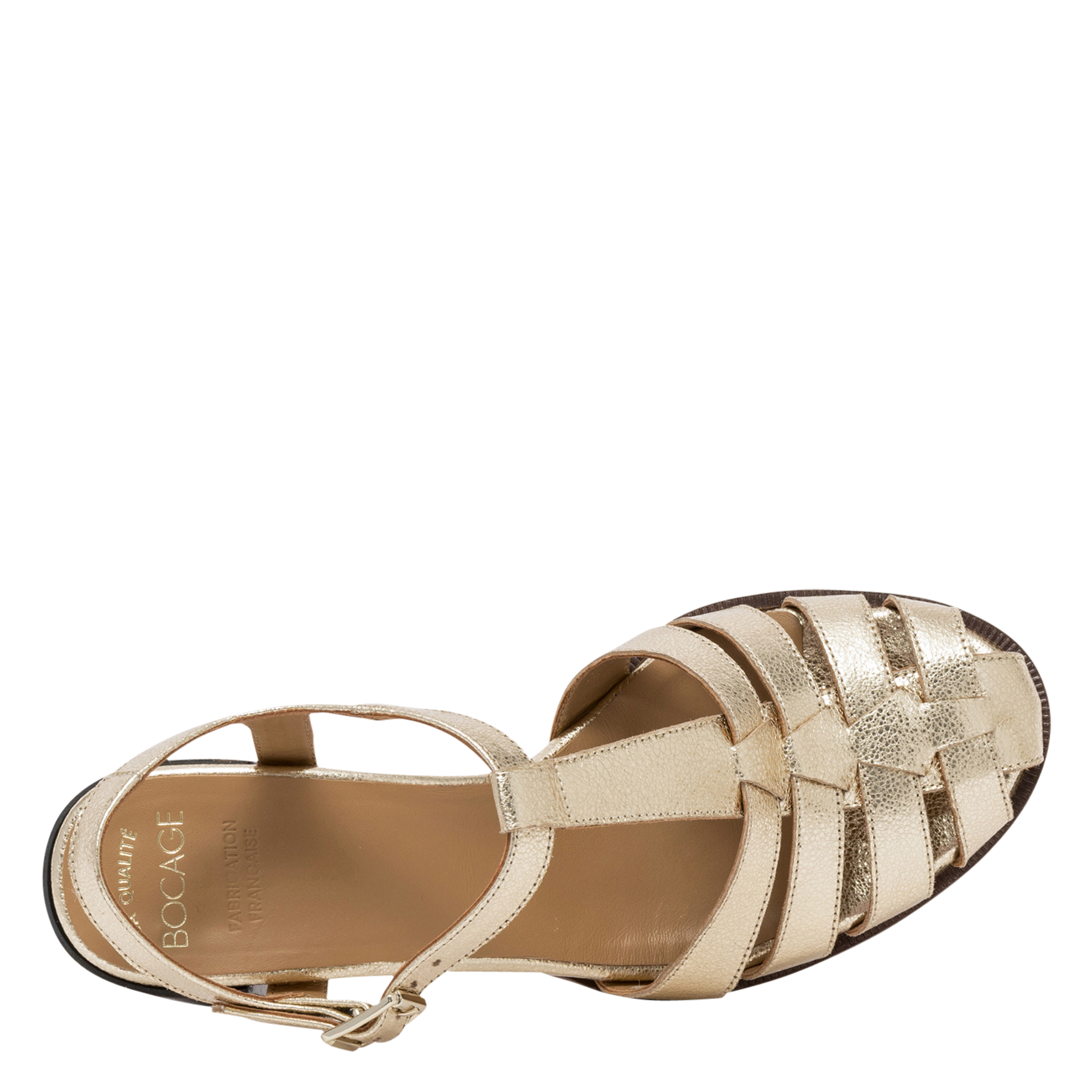 Sandales à talon en cuir BOCAGE Doré