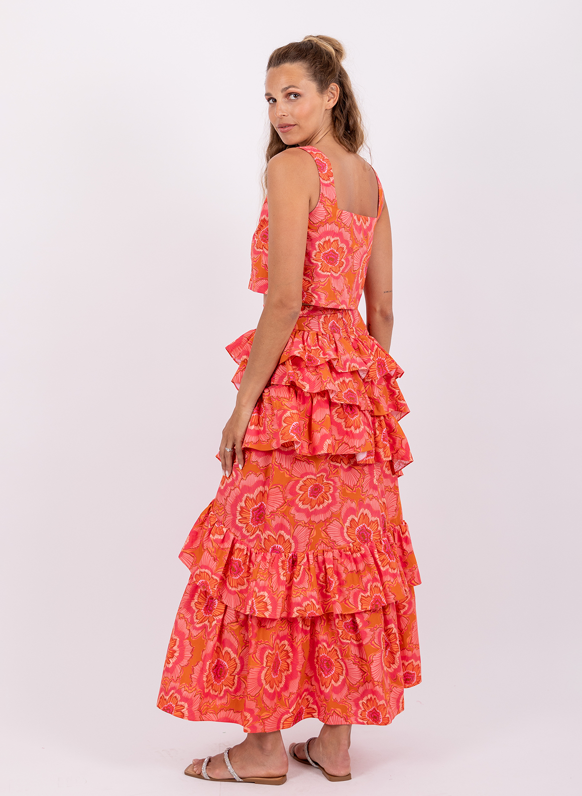 Top court fleuri à bretelles SUNDRESS Rose