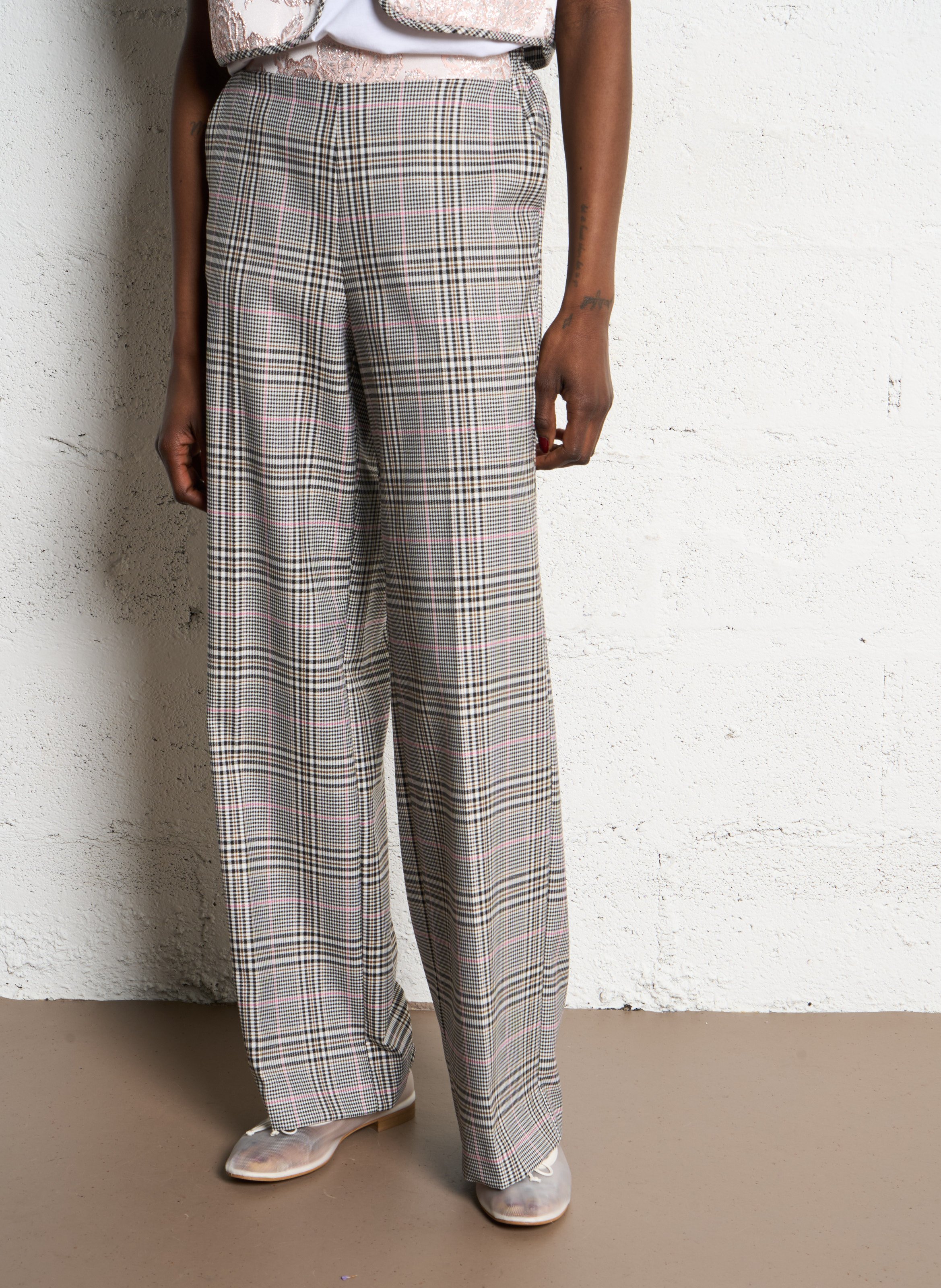 Straight pants with pattern and panel IMPERIAL Multicolored