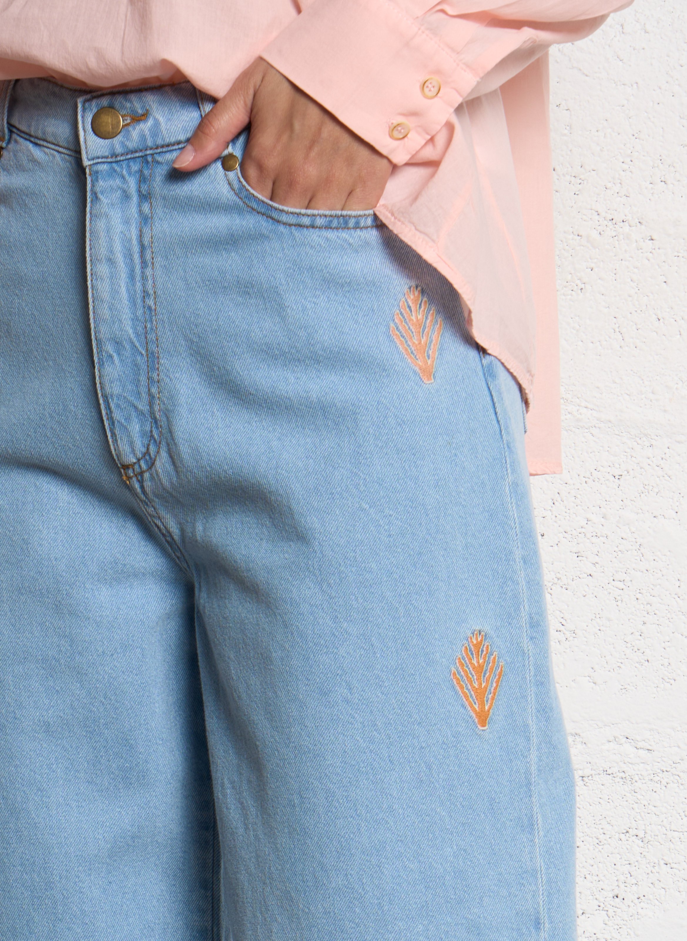 Jean large taille haute TINSELS Bleu