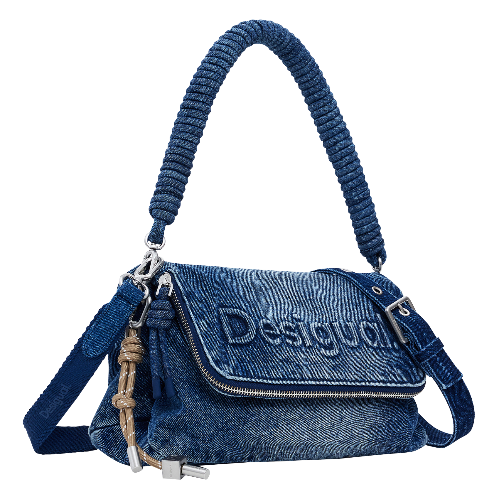 Borsa a tracolla in cotone DESIGUAL Blu