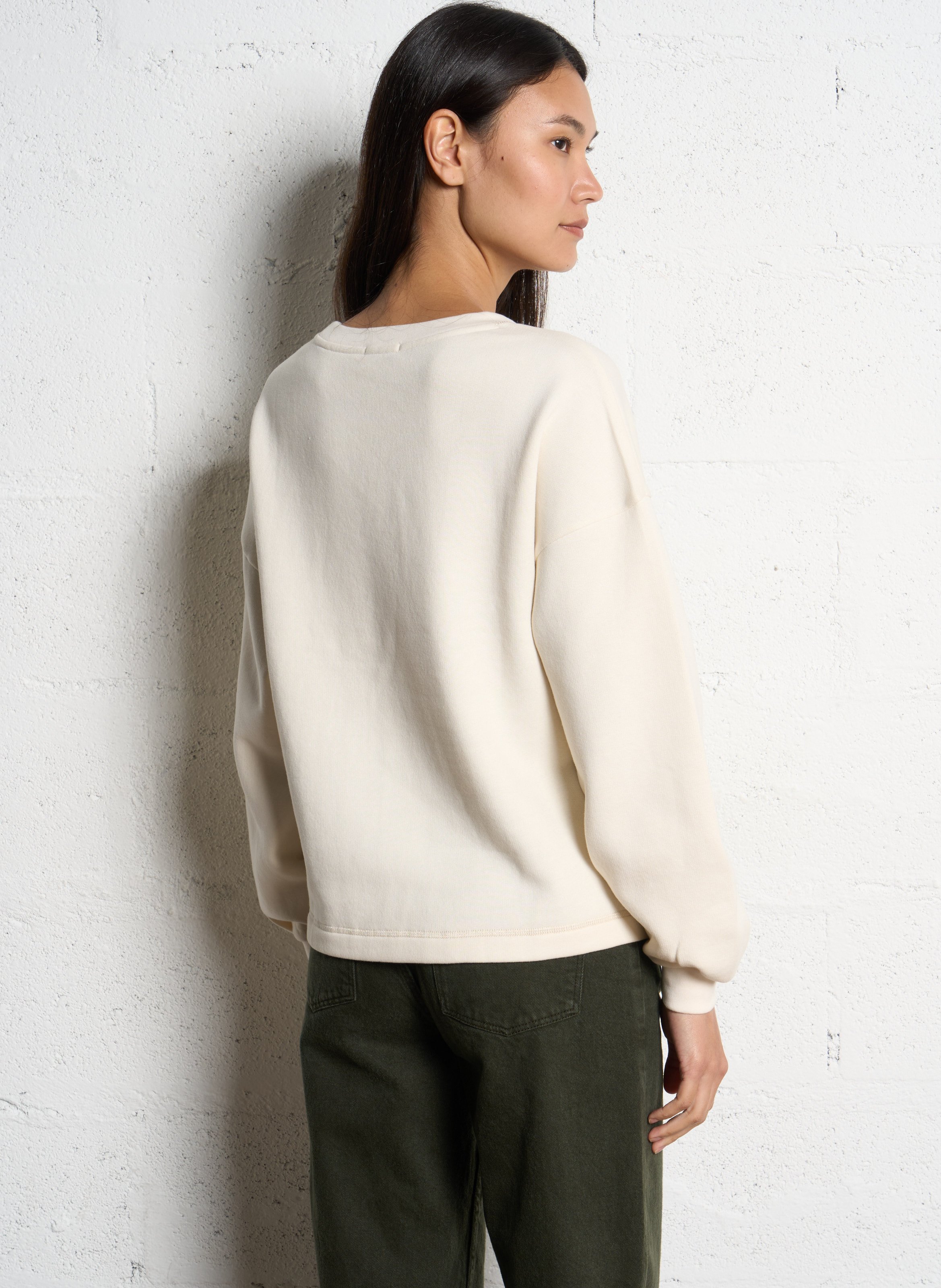 Rechte sweatshirt van molton ONE STEP Wit