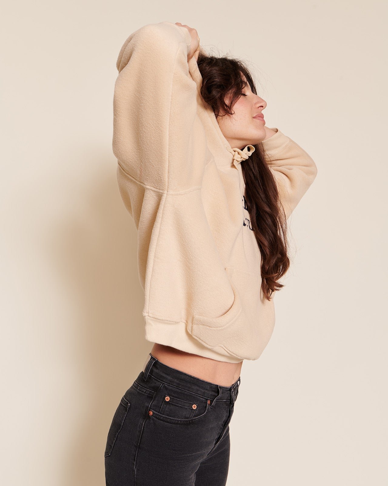 The Mother Nature recycled fleece hoodie EMOI EMOI Beige