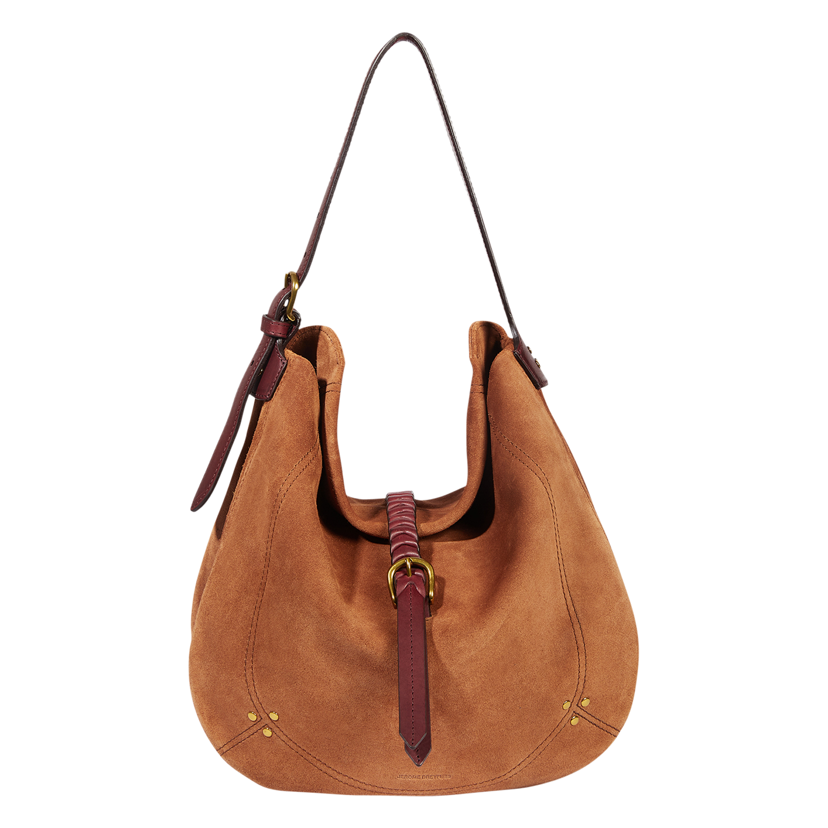 Soft suede leather shoulder bag JEROME DREYFUSS Brown