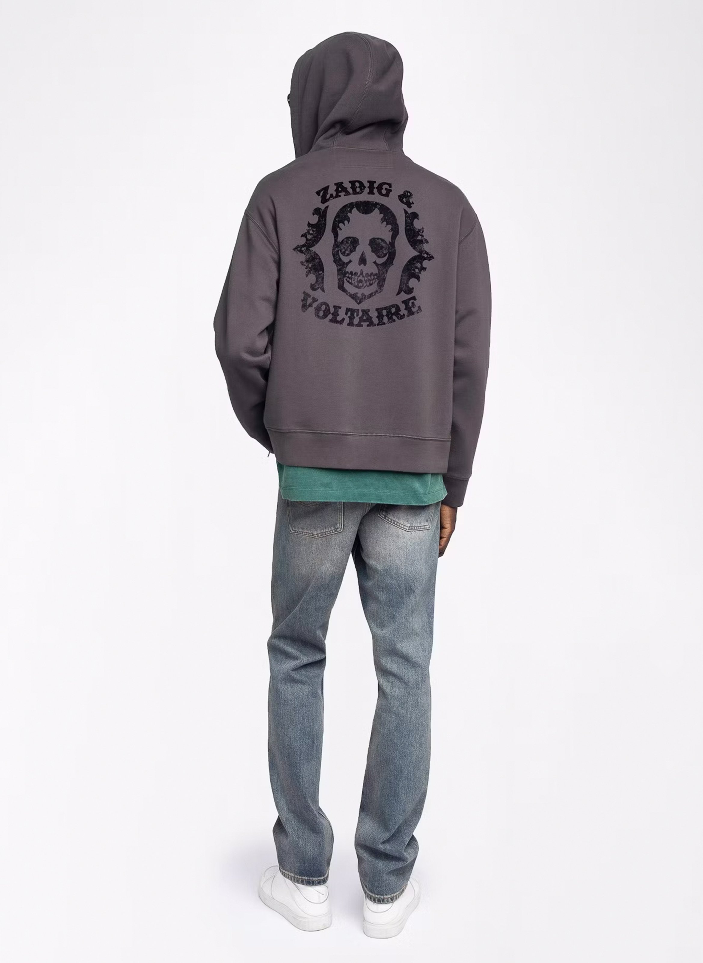 Sweat à capuche droit en coton ZADIG&amp;VOLTAIRE Marron