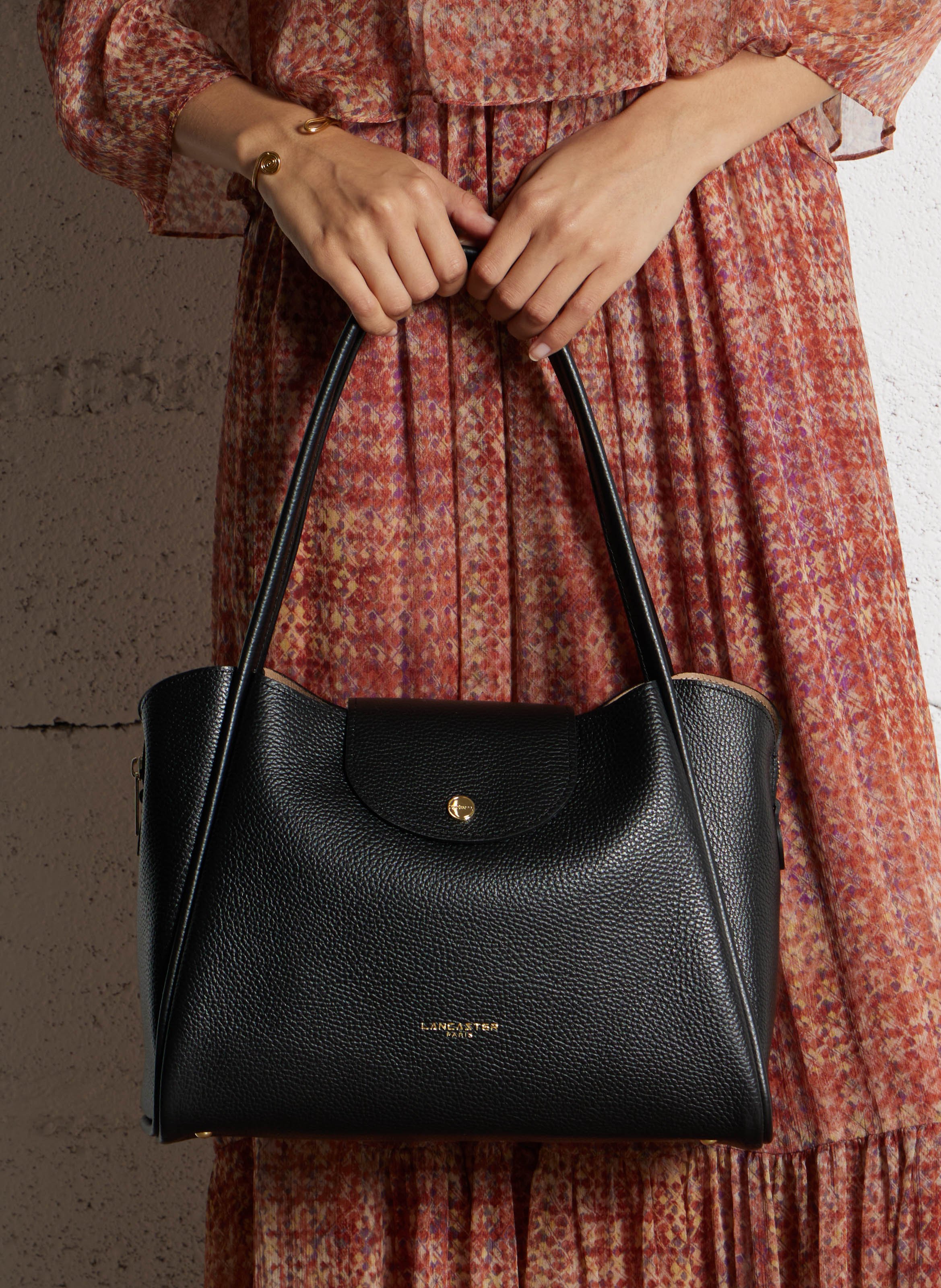 Sac à maine en cuir LANCASTER PARIS Noir