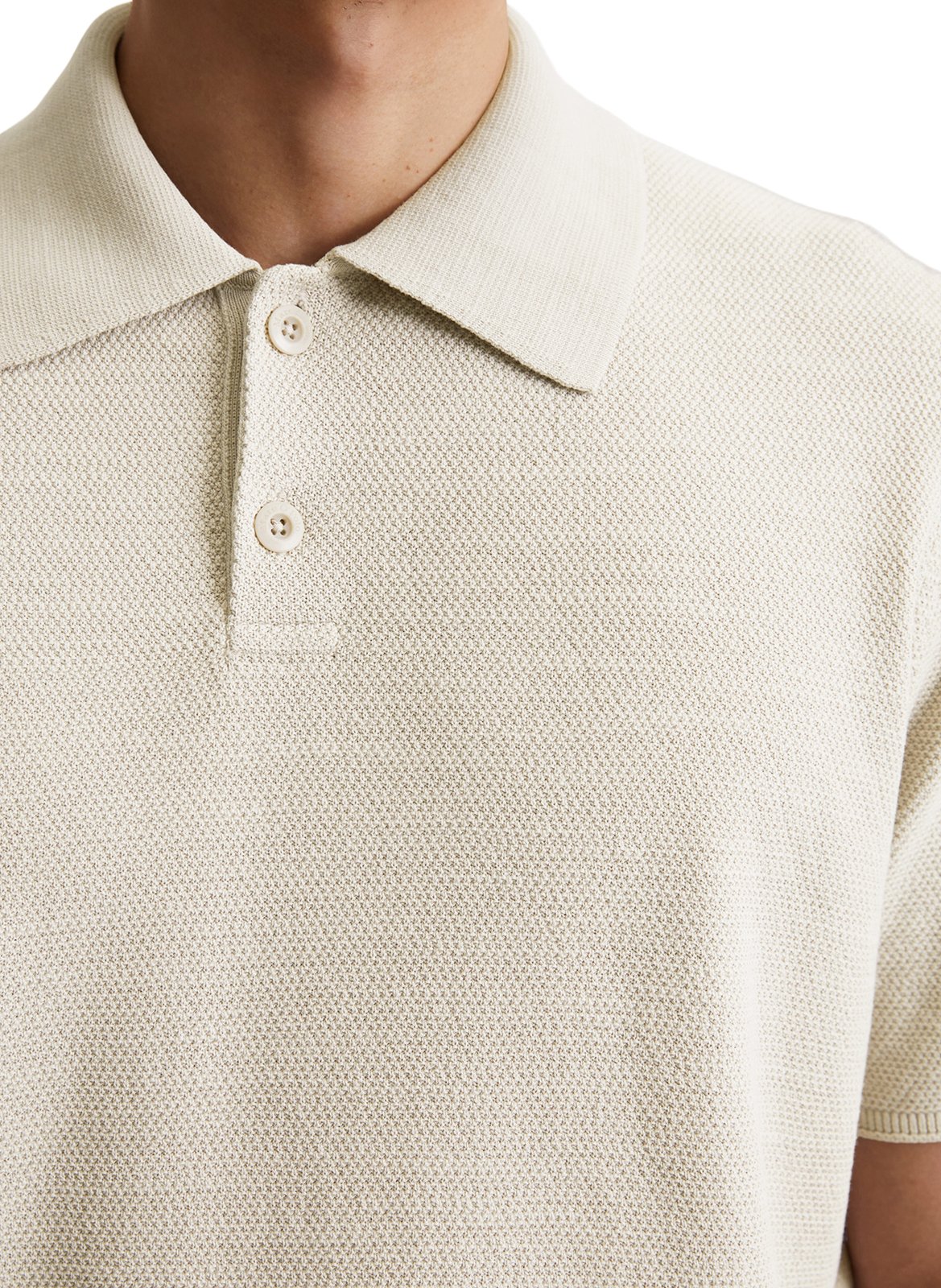 Top col polo en coton MARC O'POLO Gris