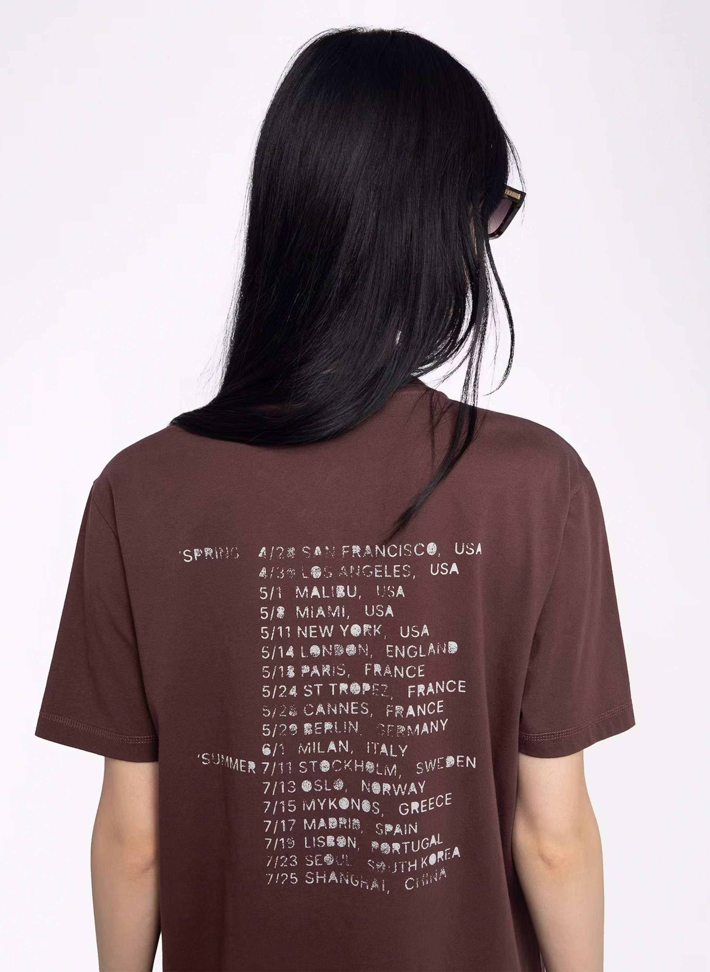 Tee-shirt oversize col rond en coton sérigraphié ZADIG&VOLTAIRE Violet