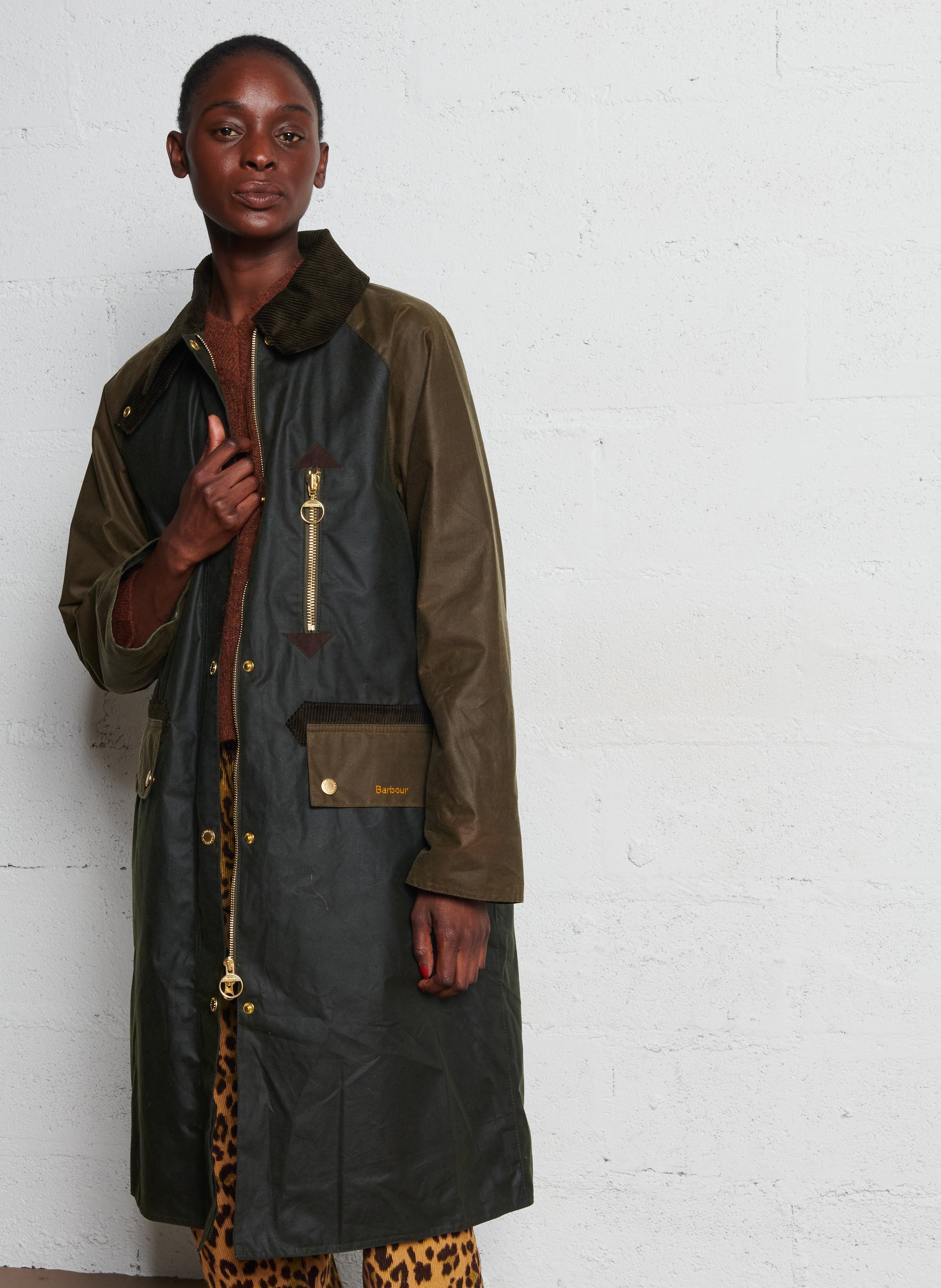 Veste droite en coton BARBOUR Kaki