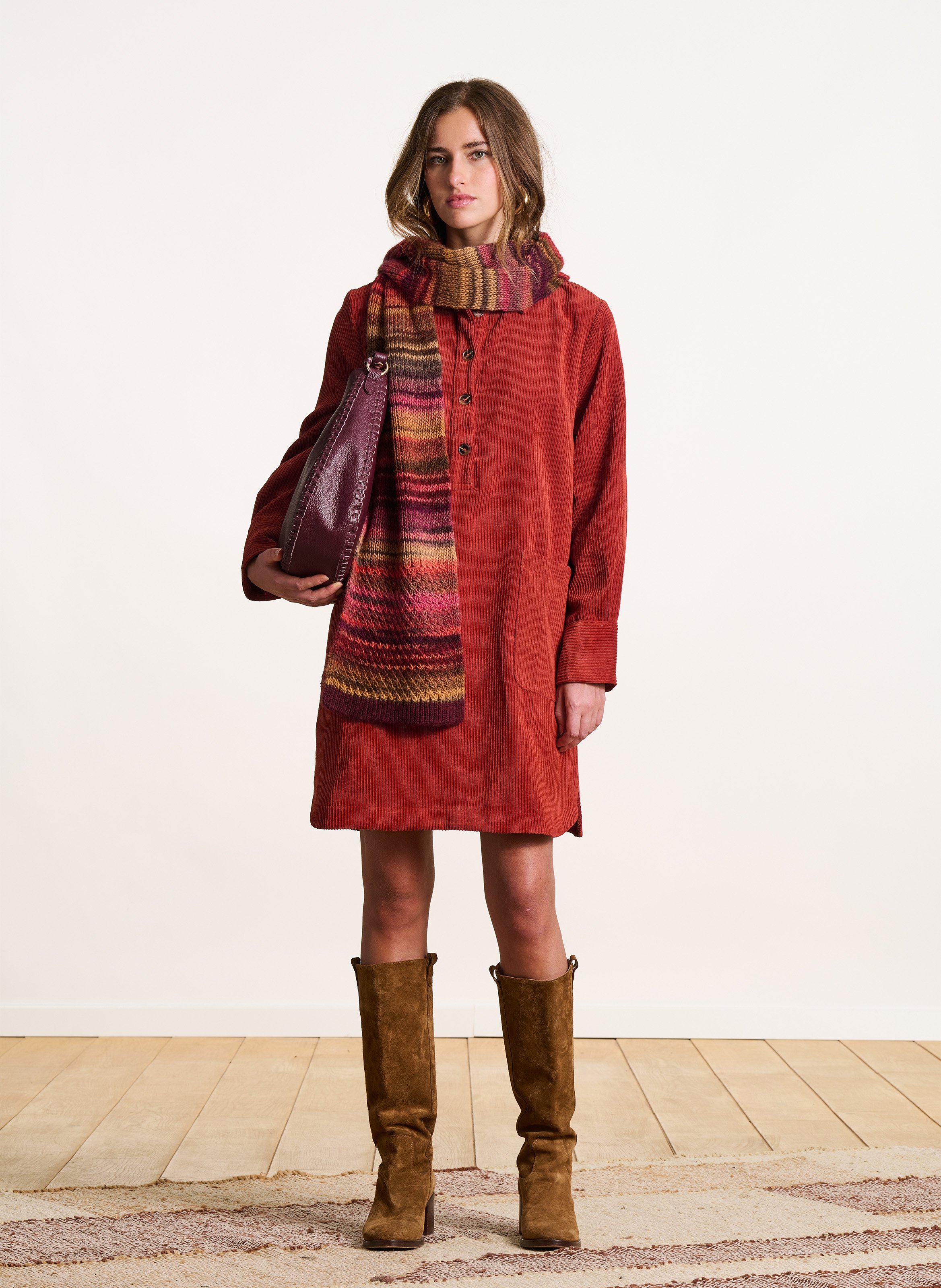 Short corduroy shirt-dress LA FEE MARABOUTEE