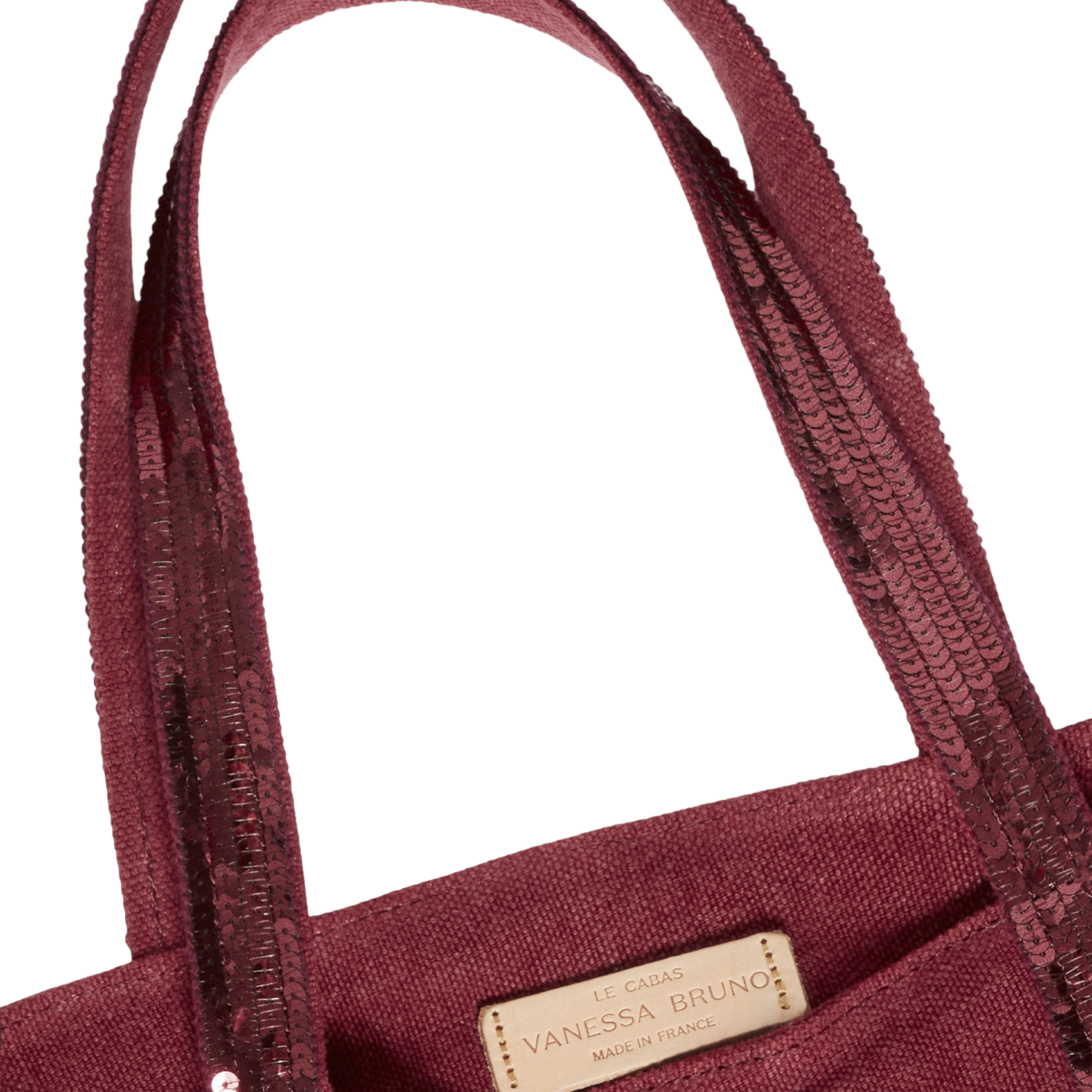 Sequin-embroidered linen tote bag VANESSA BRUNO Pink