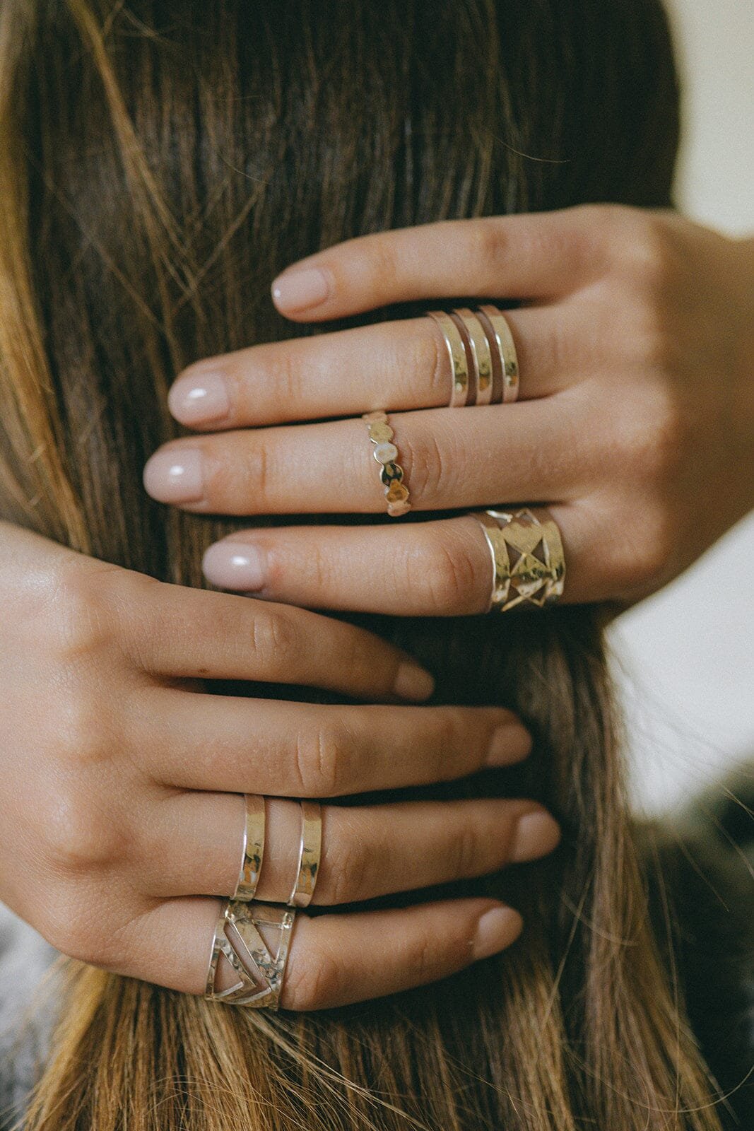 Hammered gold-plated ring MONSIEUR SIMONE Silver