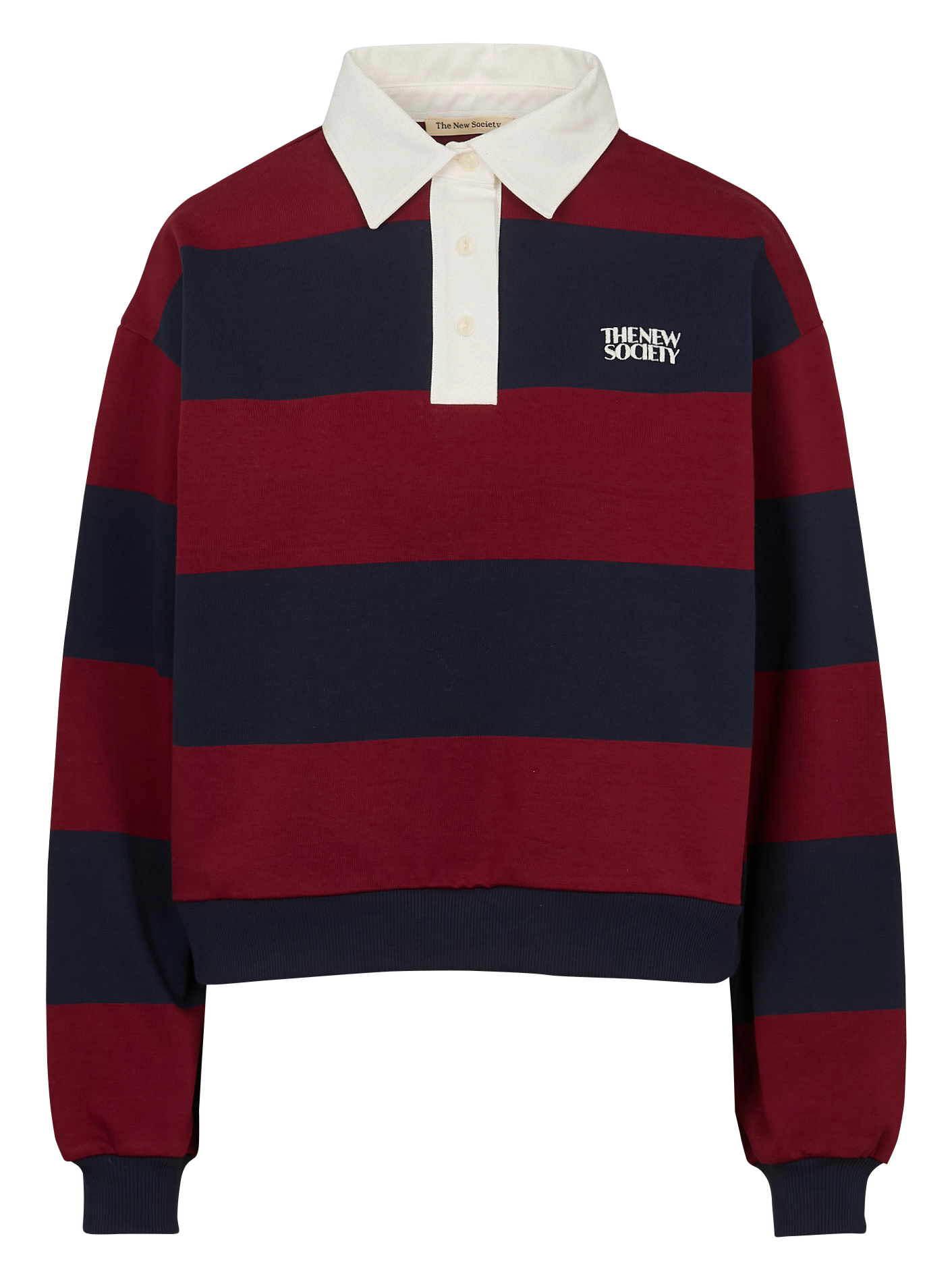 Katoenen top met polokraagje THE NEW SOCIETY Blauw