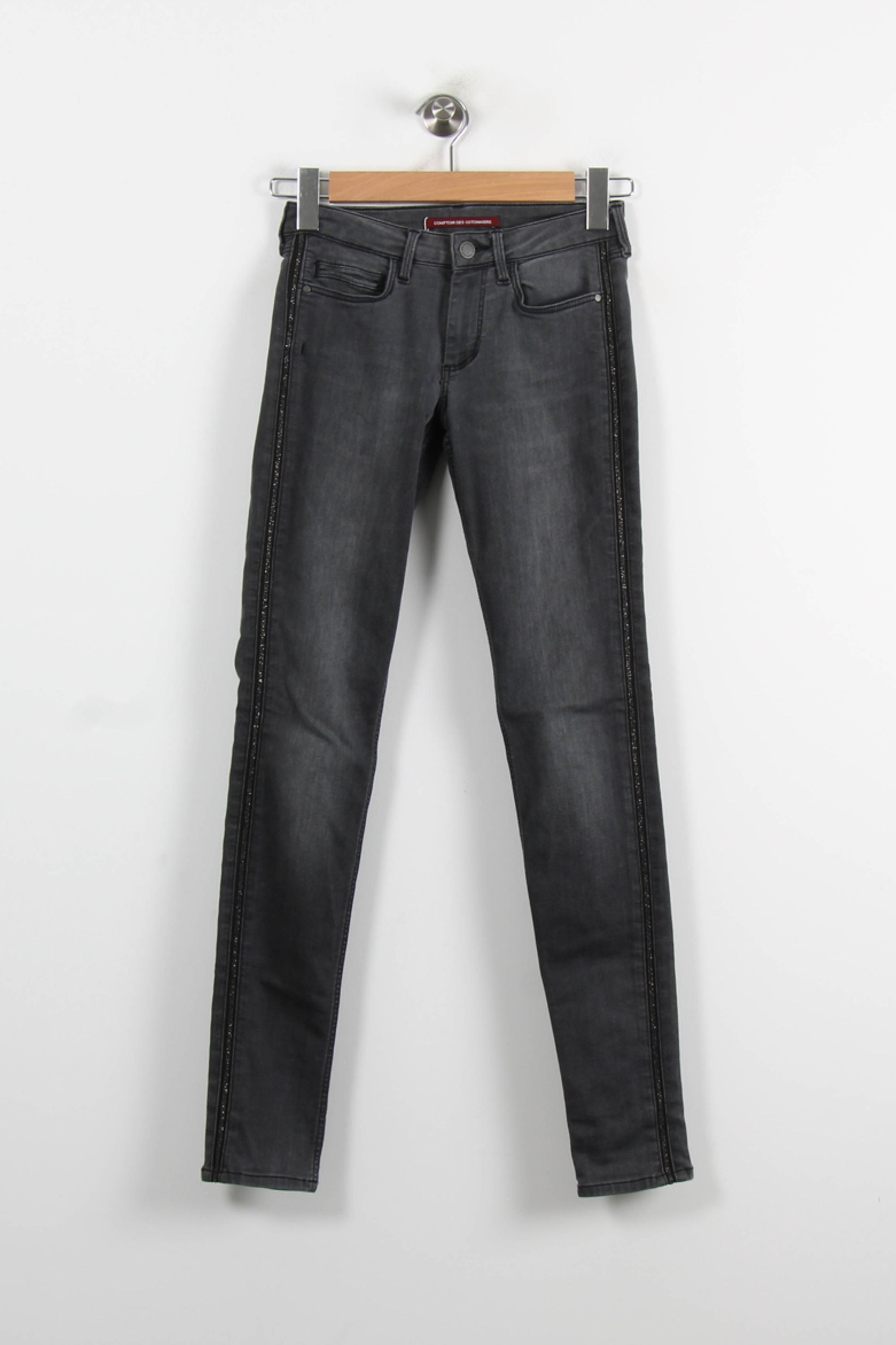 Cropped slim jeans with studs COMPTOIR DES COTONNIERS - Seconde main Grey