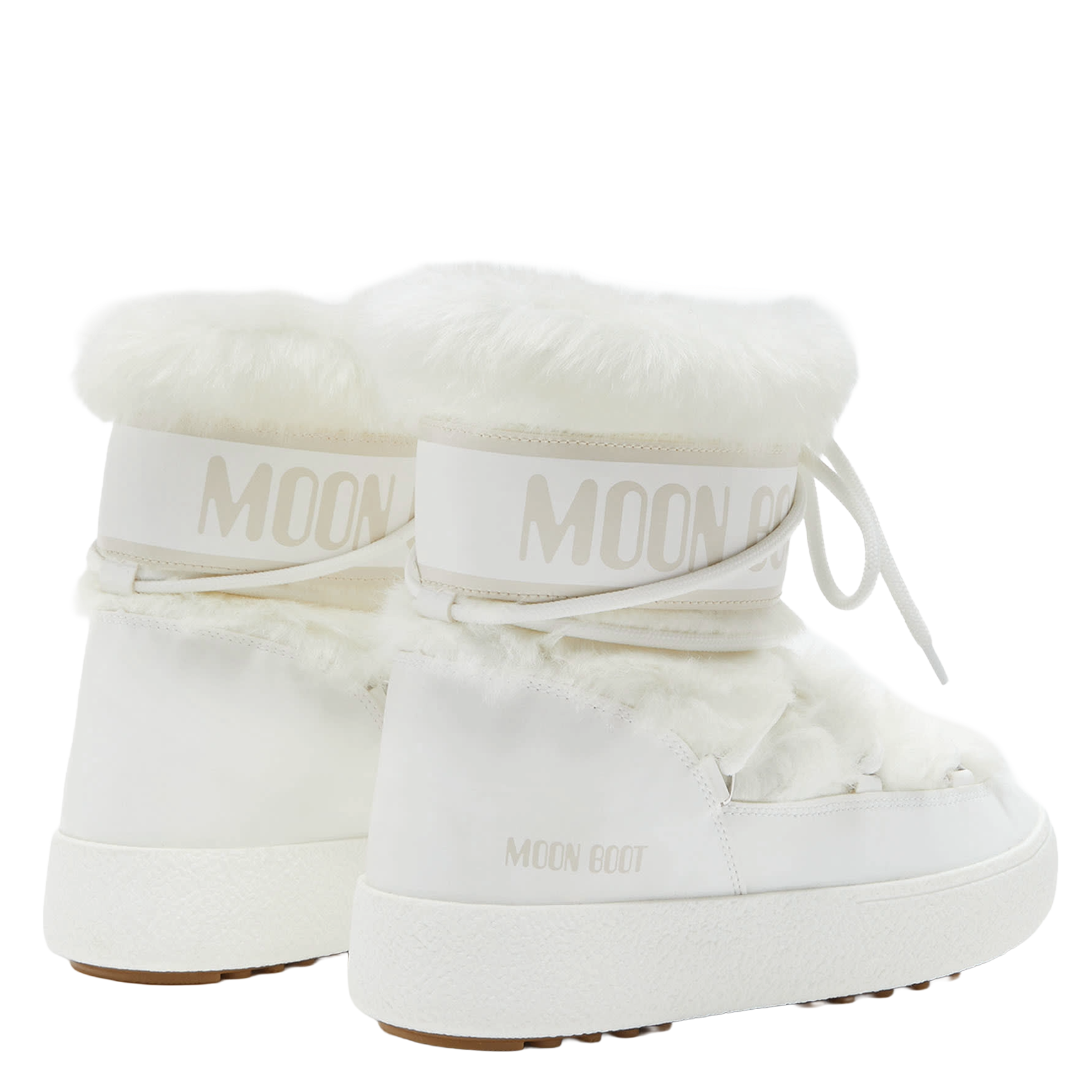 Boots à lacets à détail fourrure MOON BOOT Blanc