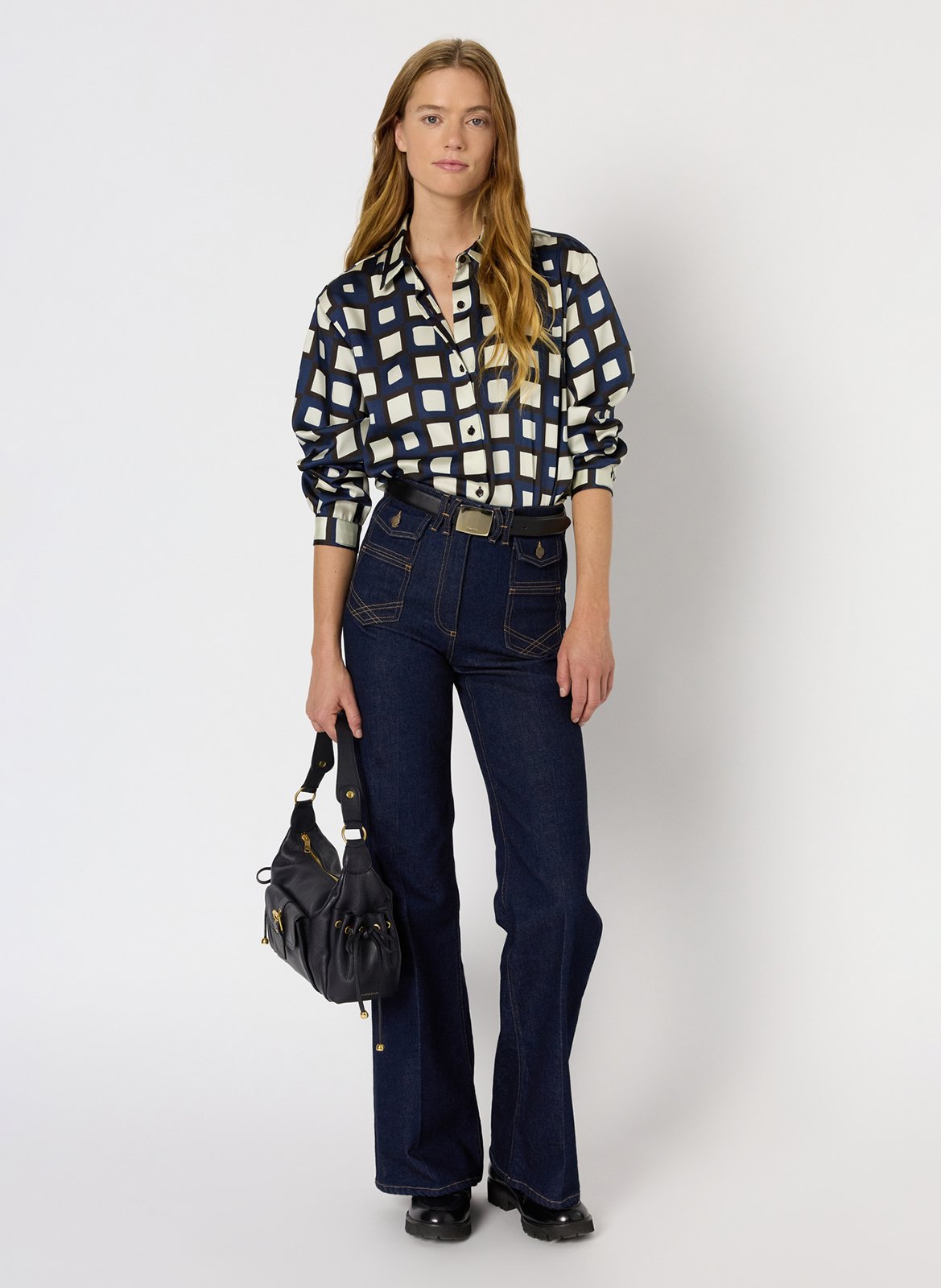 Chemise droite col classique à carreaux GERARD DAREL Bleu