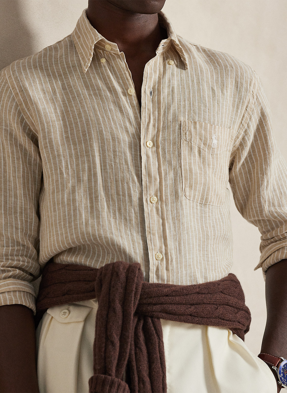 Gerade geschnittenes Leinenhemd POLO RALPH LAUREN Beige