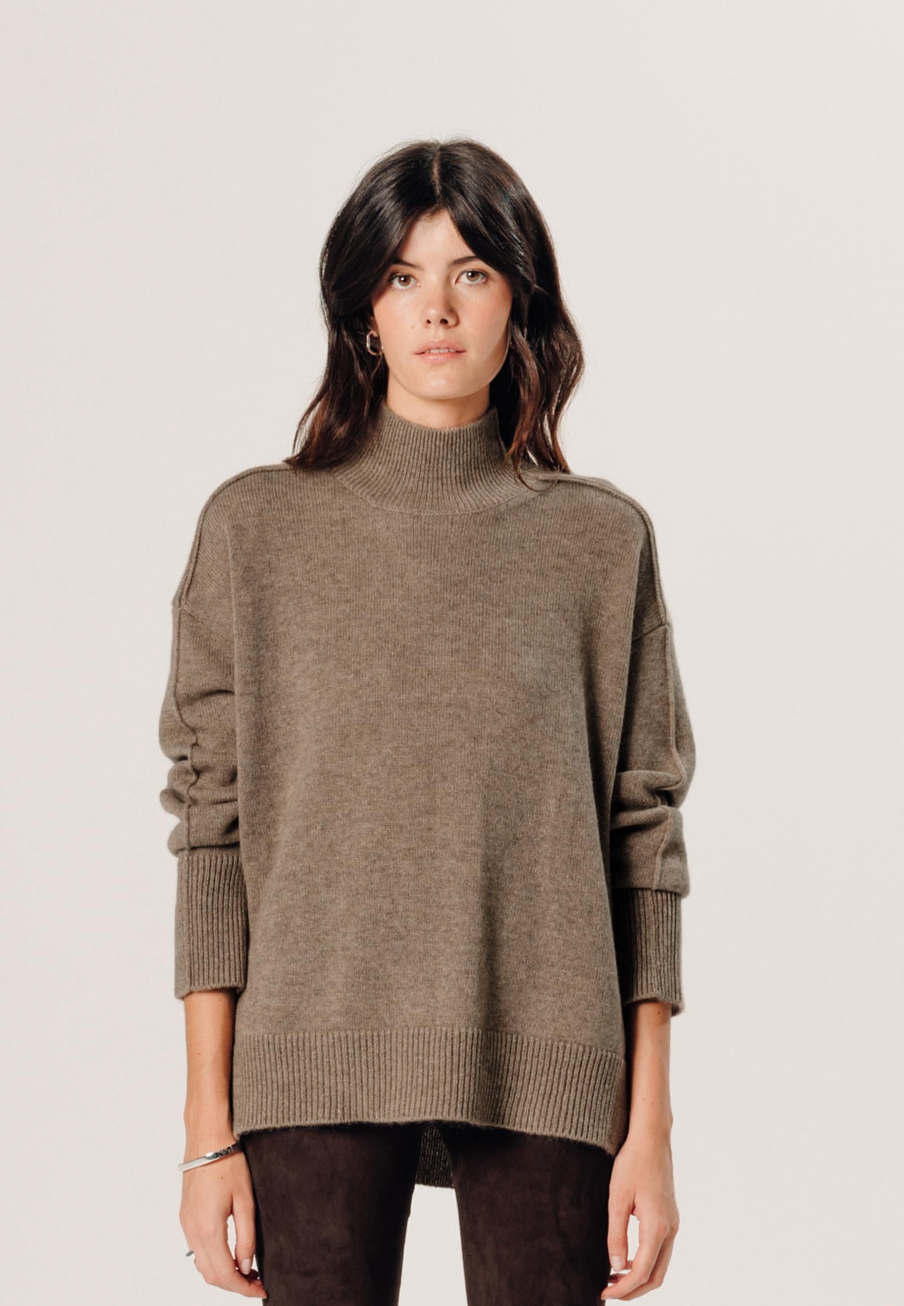 Oversized high-neck cashmere sweater RODIER Beige