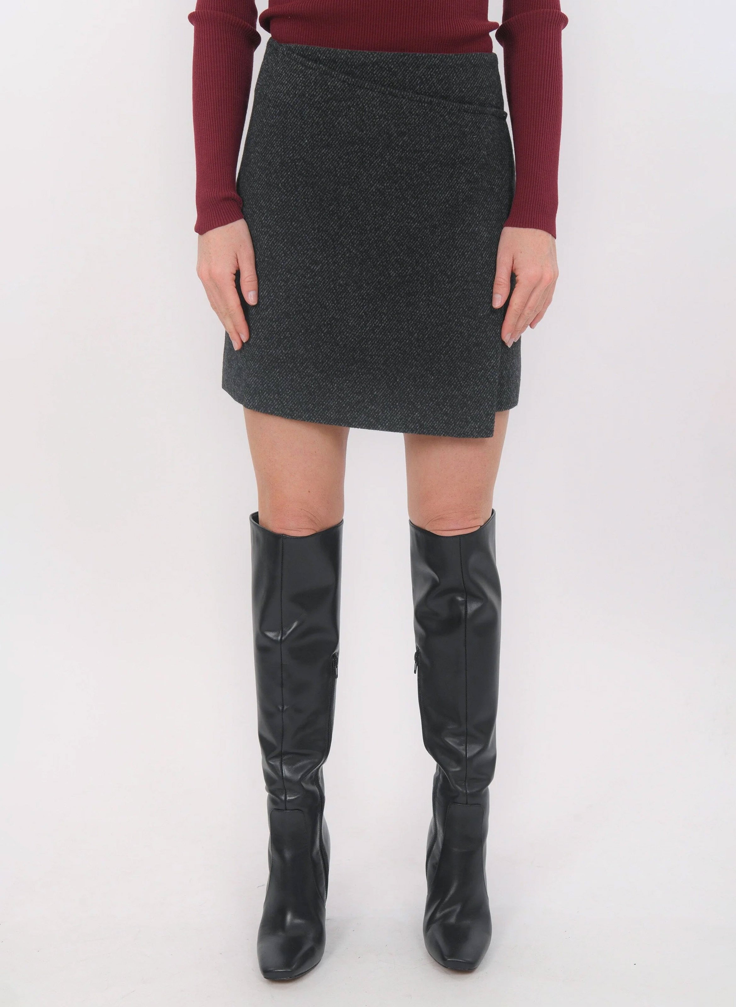 Jupe courte portefeuille KOOKAI Gris