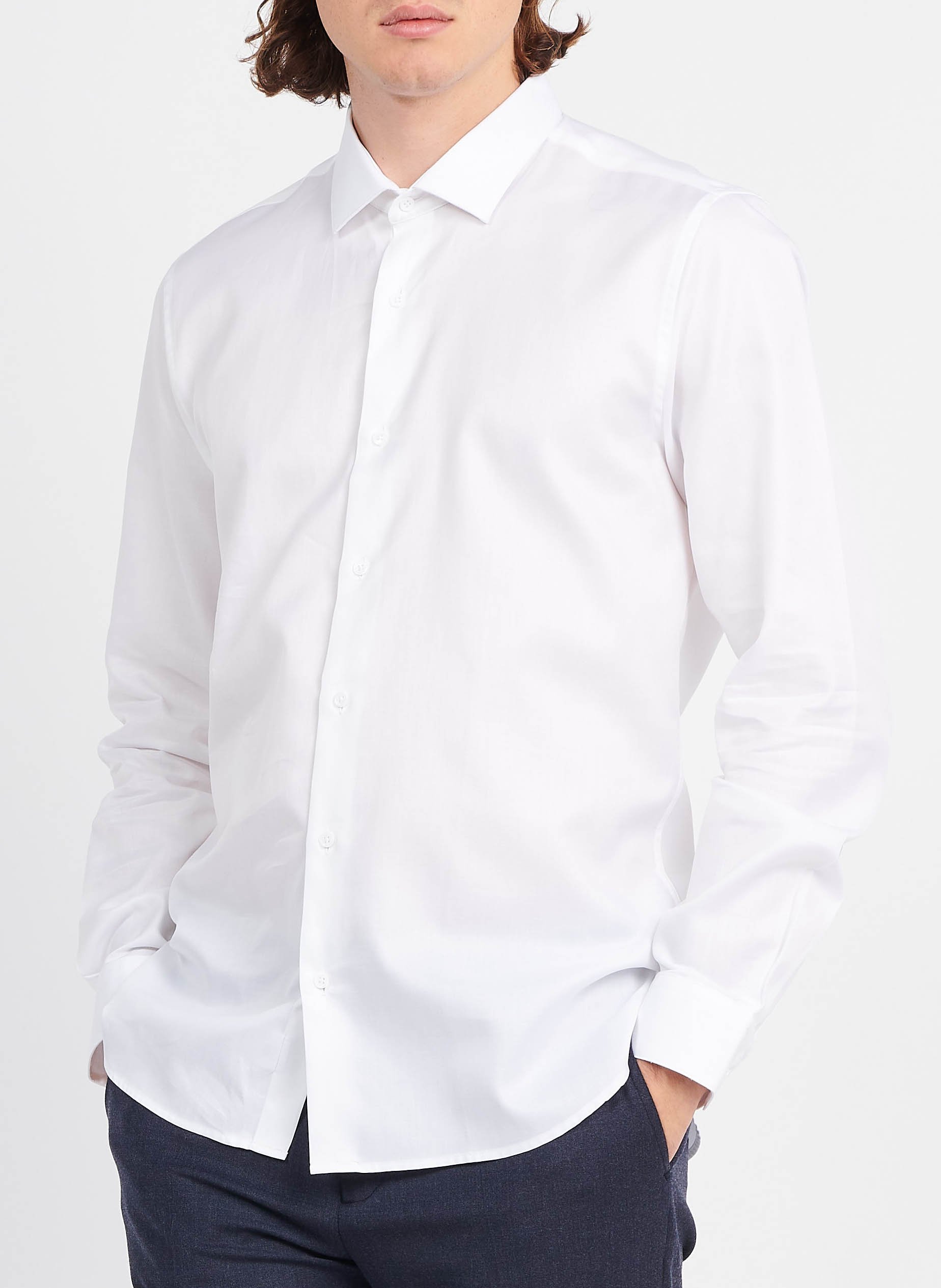 Regular-fit cotton shirt with classic collar ATELIER PRIVE White