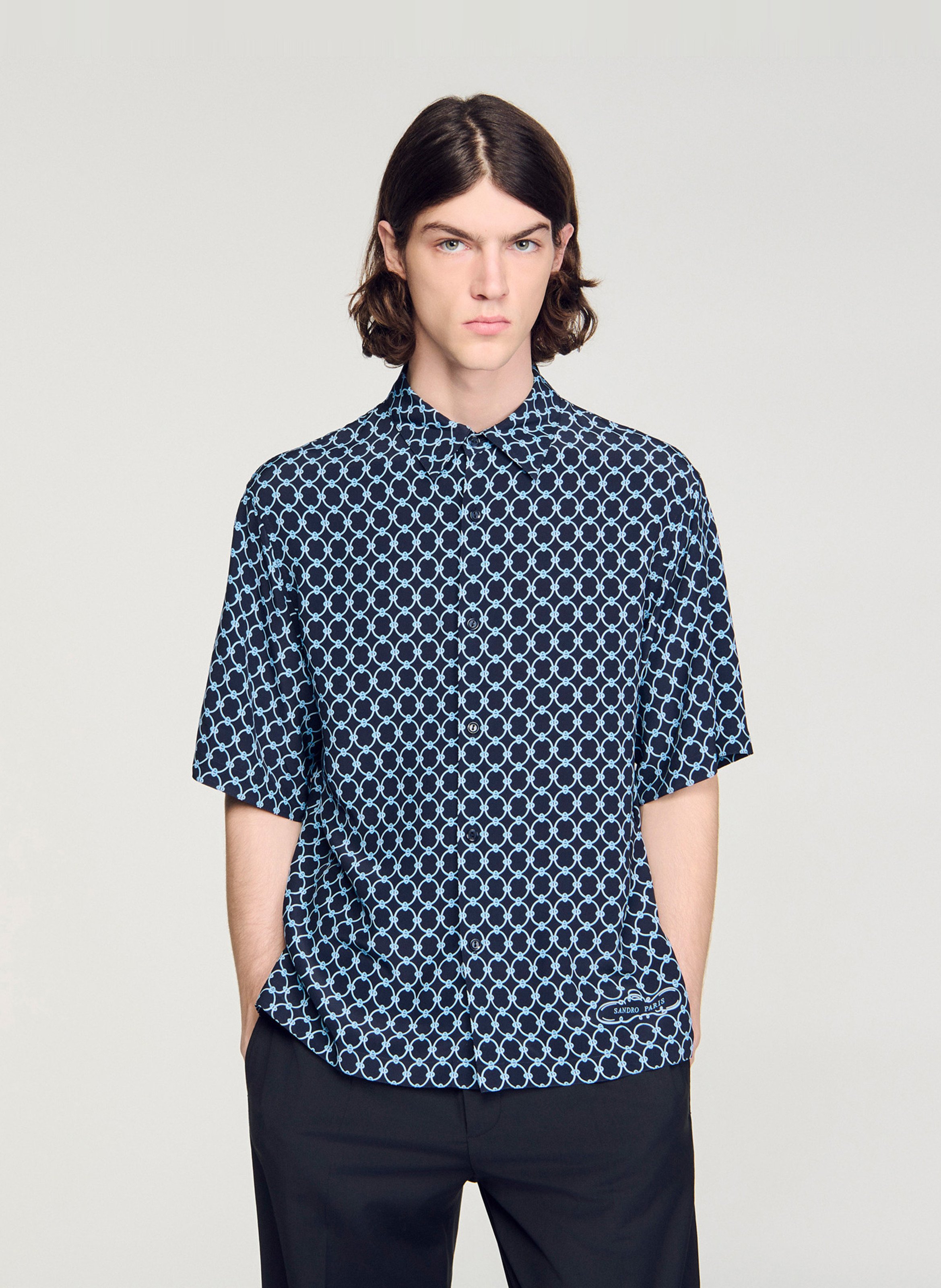 Chemise imprimée col classique SANDRO Bleu
