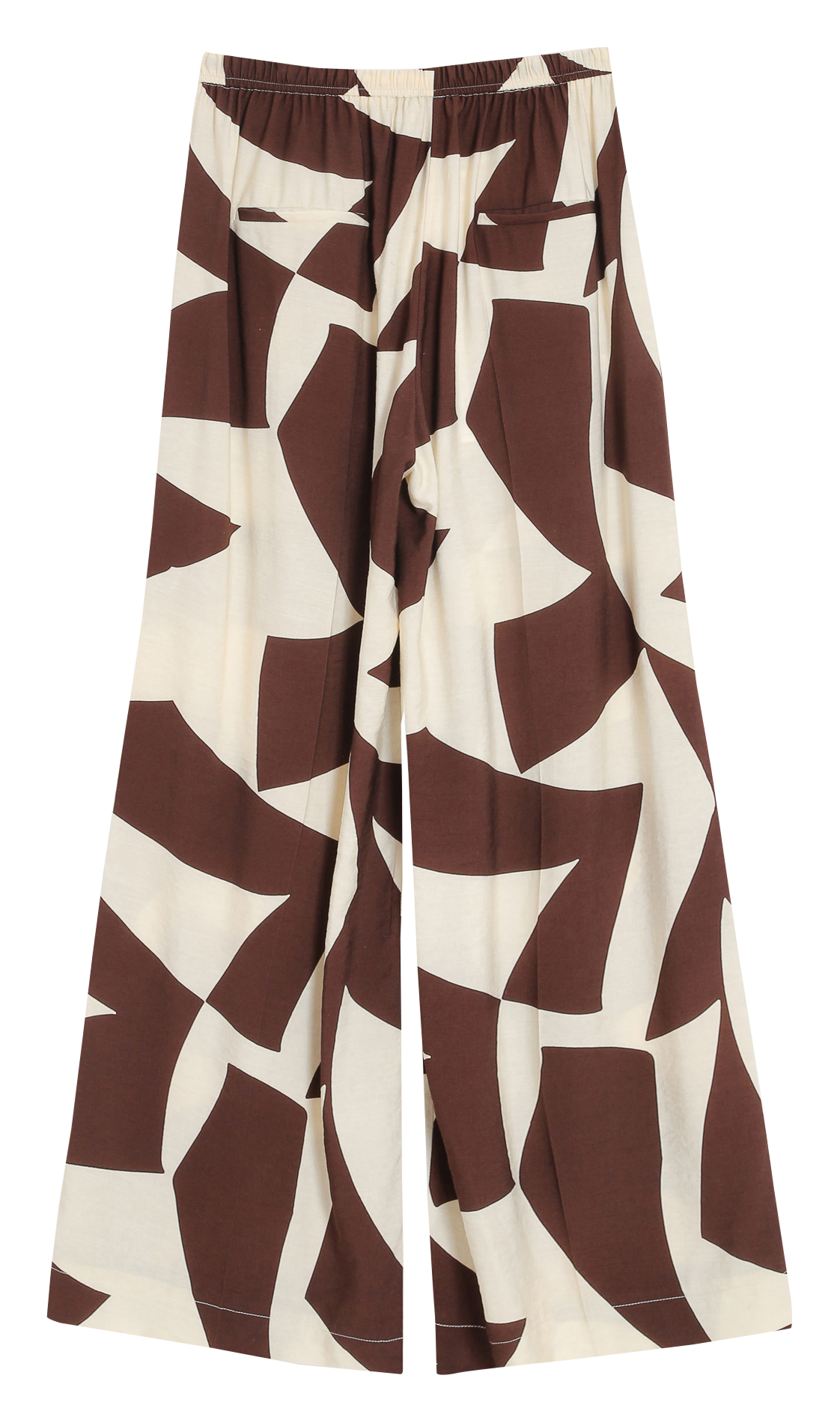 Wide-leg mid-rise printed trousers GRACE ET MILA Brown