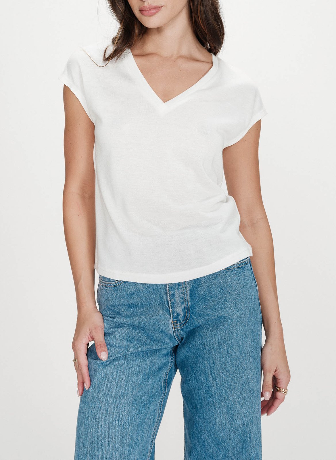 Crepe V-neck top GRACE ET MILA Beige