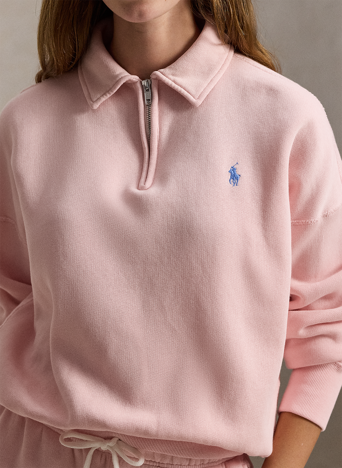 Oversized sweater met opstaande kraag van gemengd katoen POLO RALPH LAUREN Roze