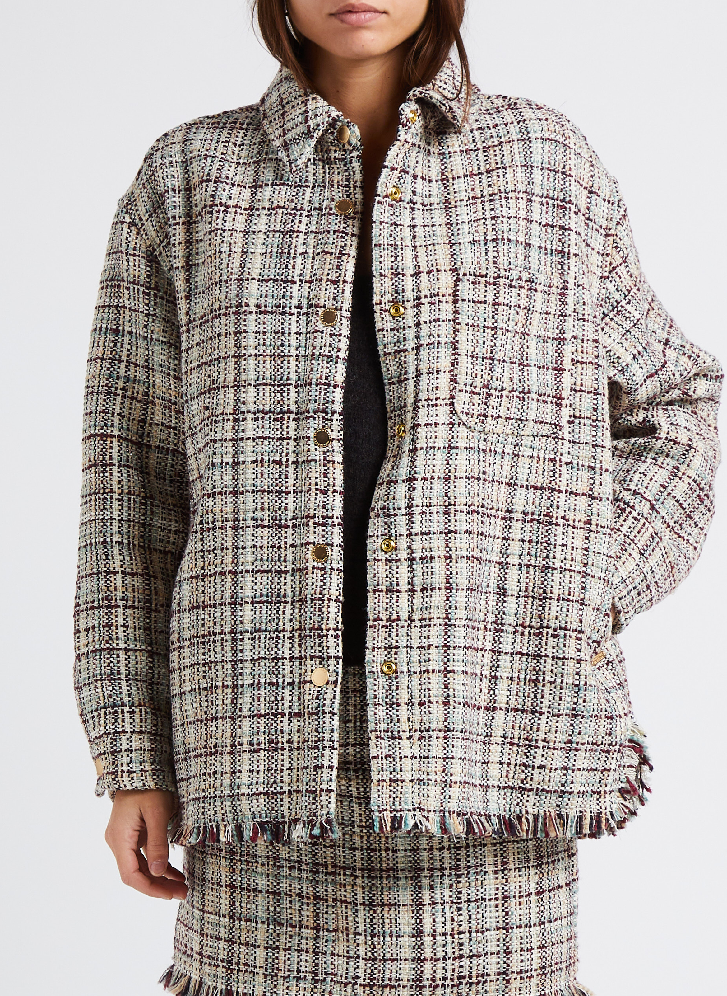 Surchemise col classique en tweed  SCOTCH AND SODA Beige