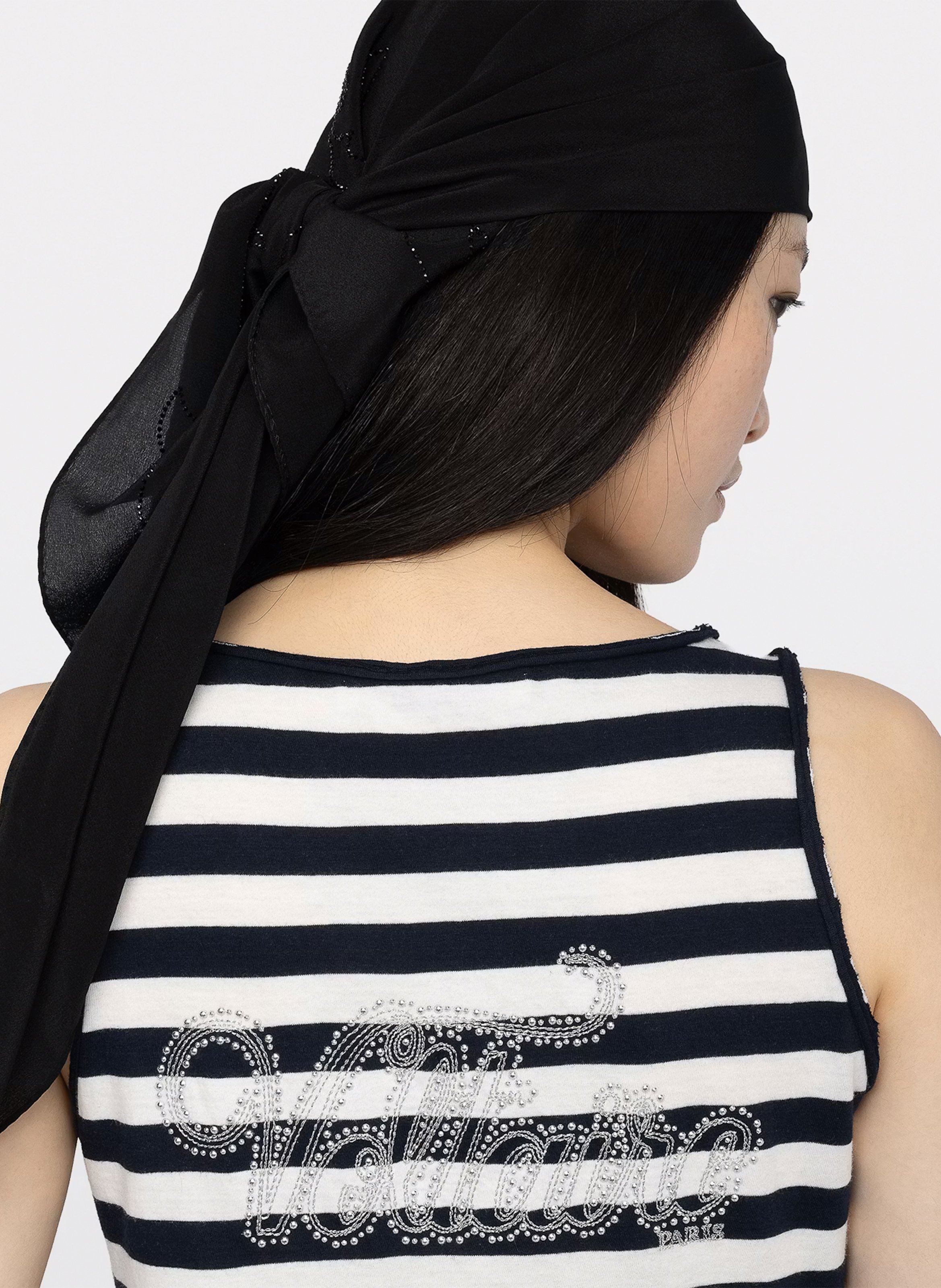 Débardeur rayé à dos strassé ZADIG&VOLTAIRE Blanc