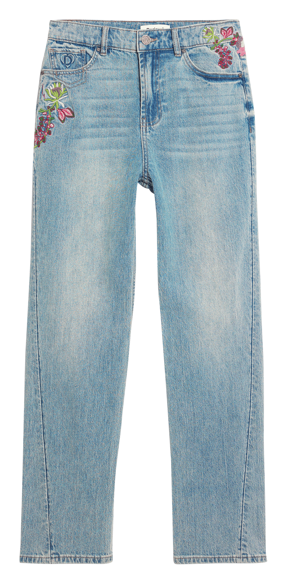 Bestickte Jeans mit 5 Taschen  DESIGUAL Blau