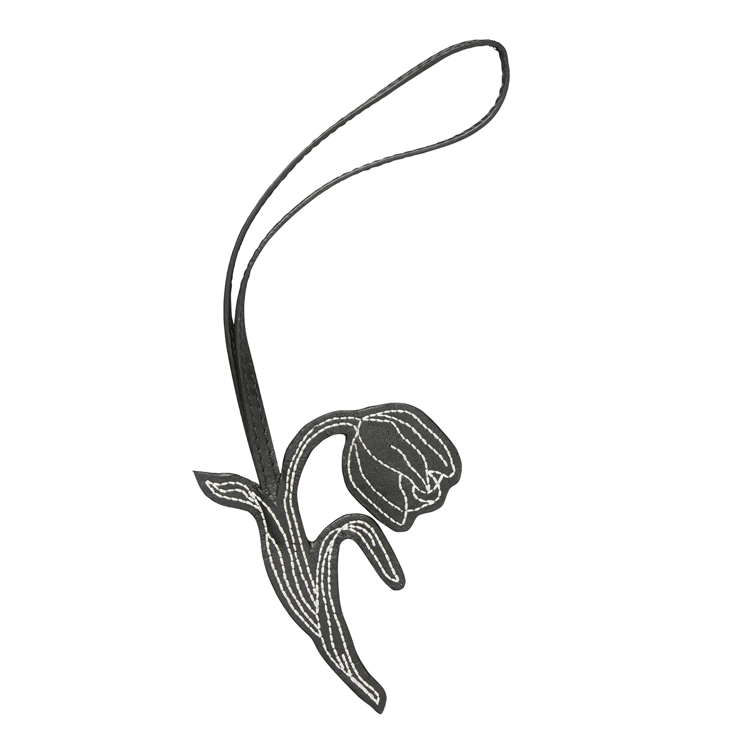 Lederen bloembedel BECKSONDERGAARD Zwart