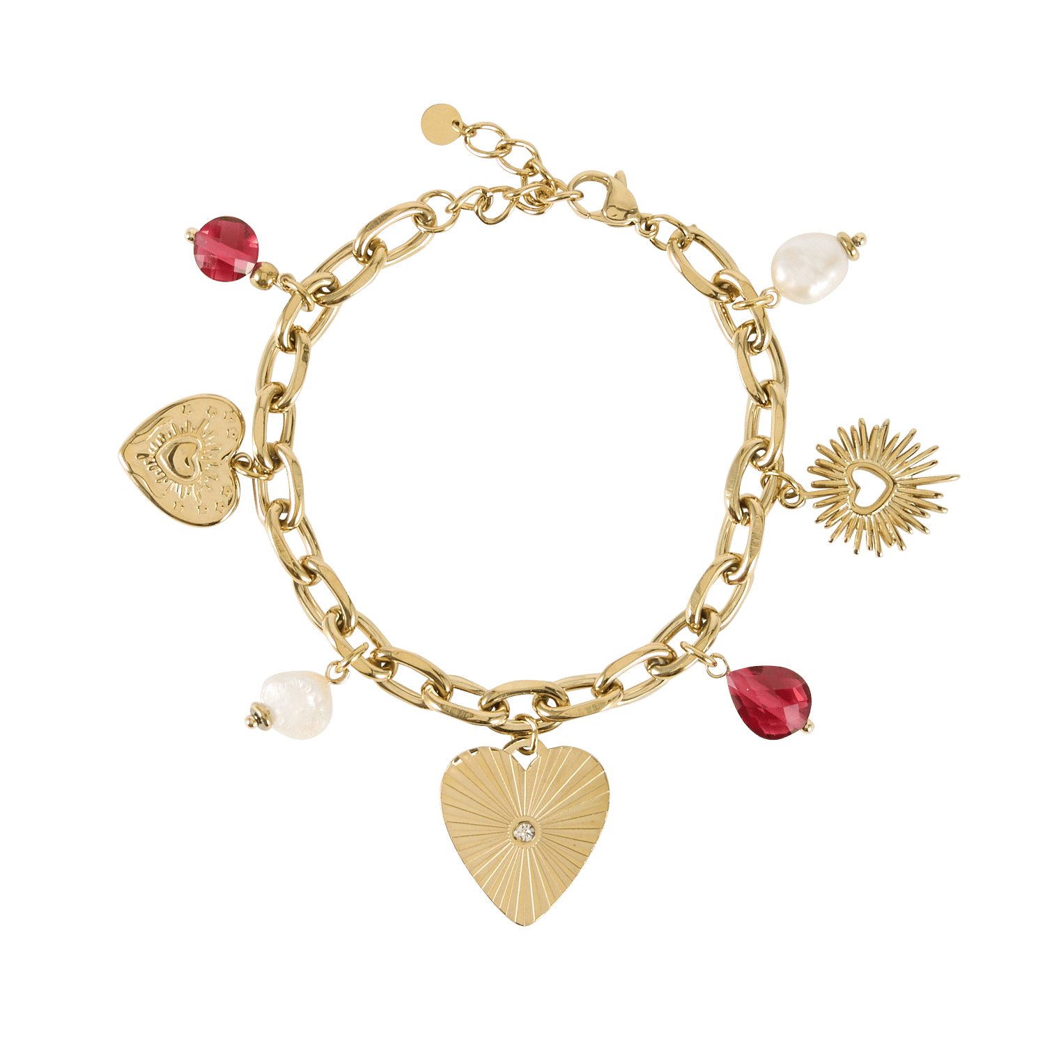 Bracelet charms coeur AU PRINTEMPS PARIS Doré