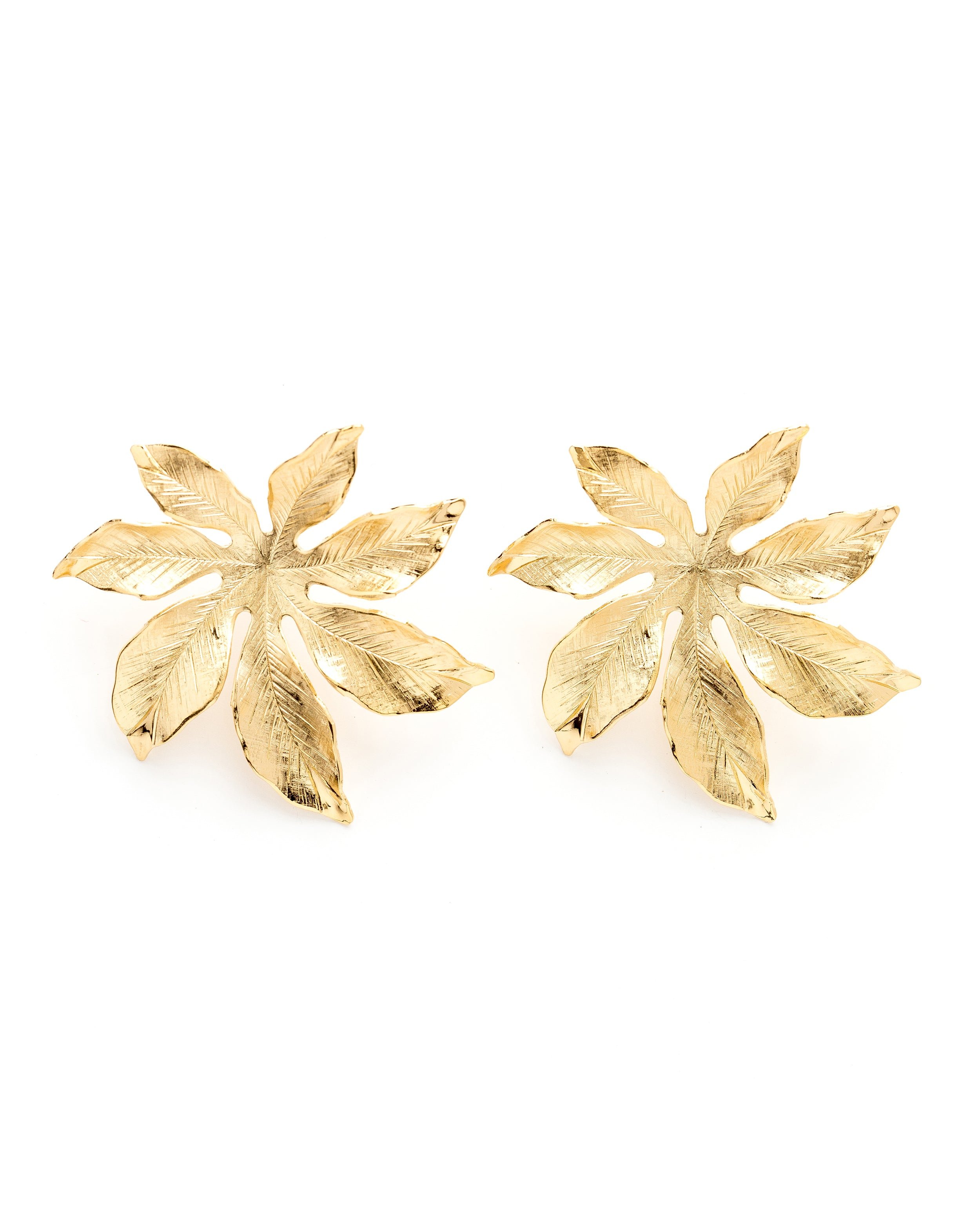 Large flower stud earrings in silver-plated  MONSIEUR SIMONE