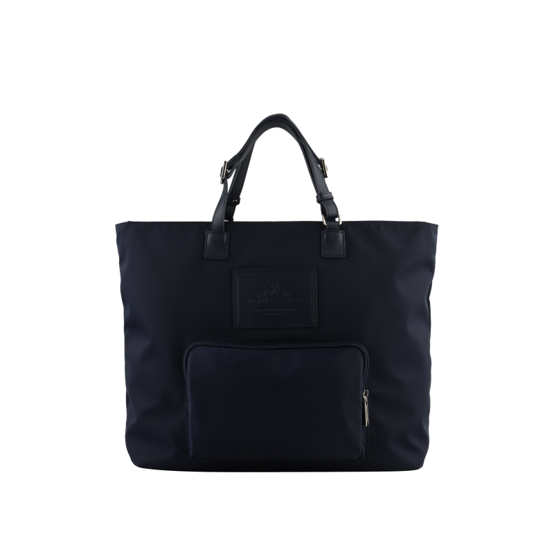 Shoulder bag in canvas trimmed with leather POURCHET