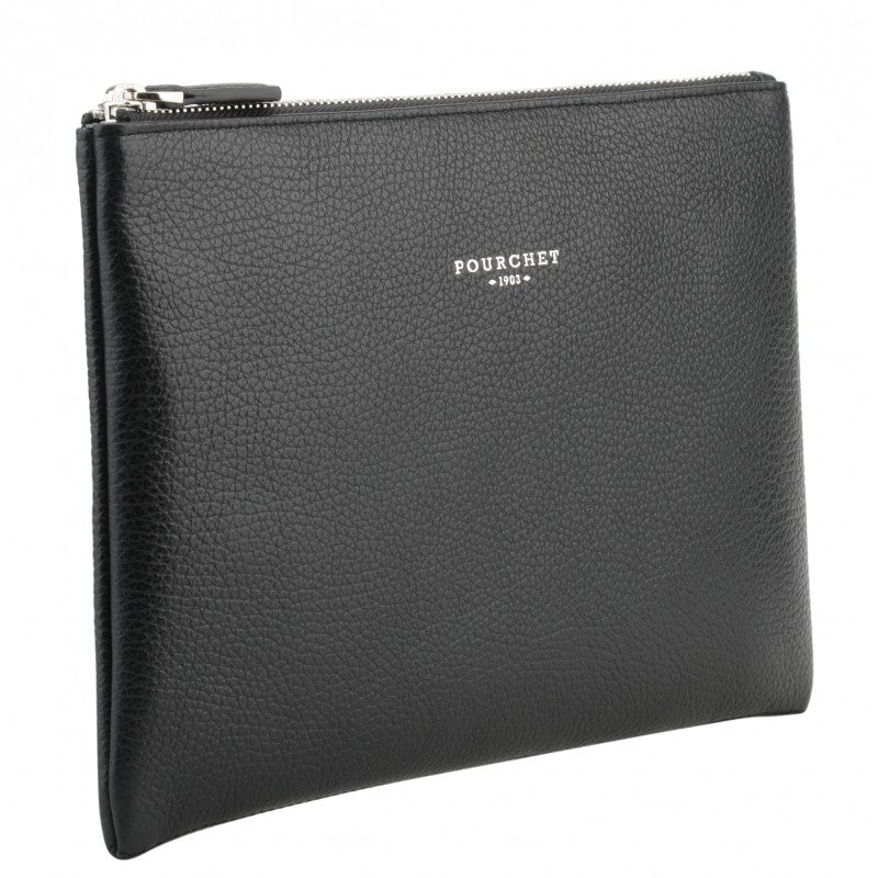 Calfskin leather shoulder bag Black