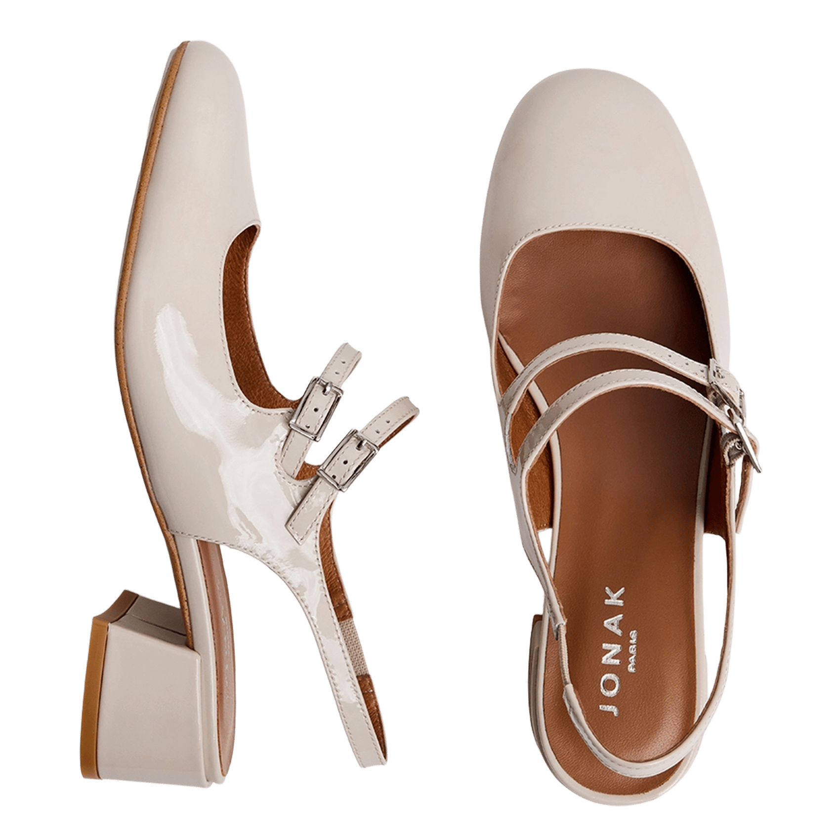 Leather babies slinbacks JONAK White