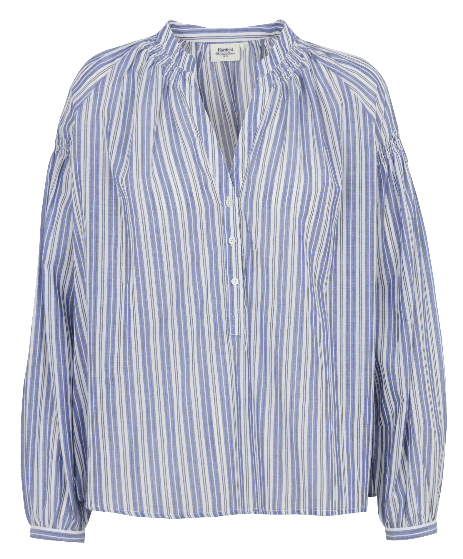 Blusa de algodón con cuello de pico HARTFORD Multicolor