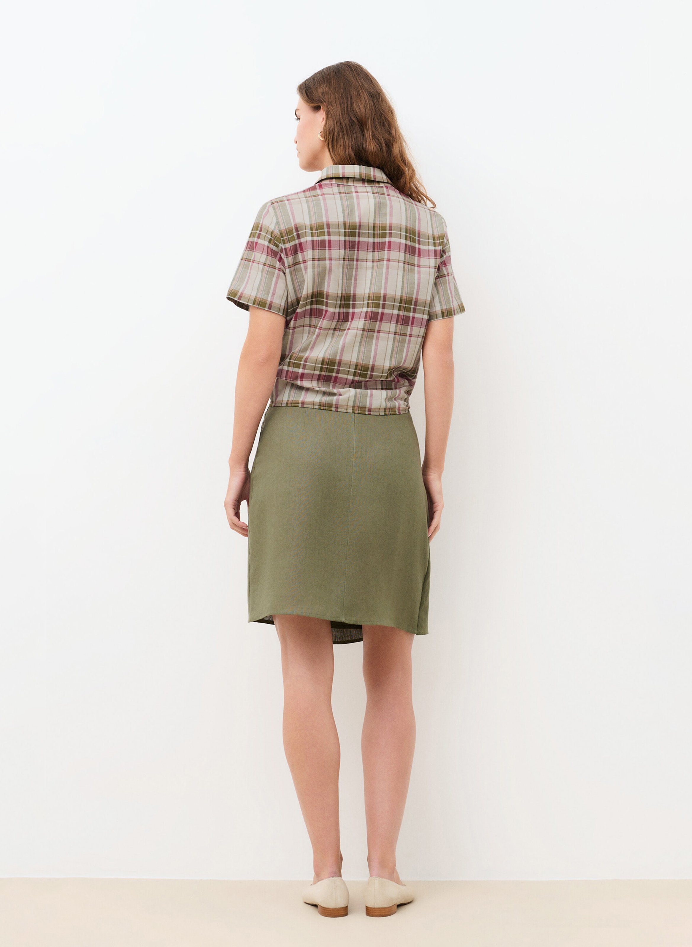 Chemise col classique en coton bio CAROLL Vert